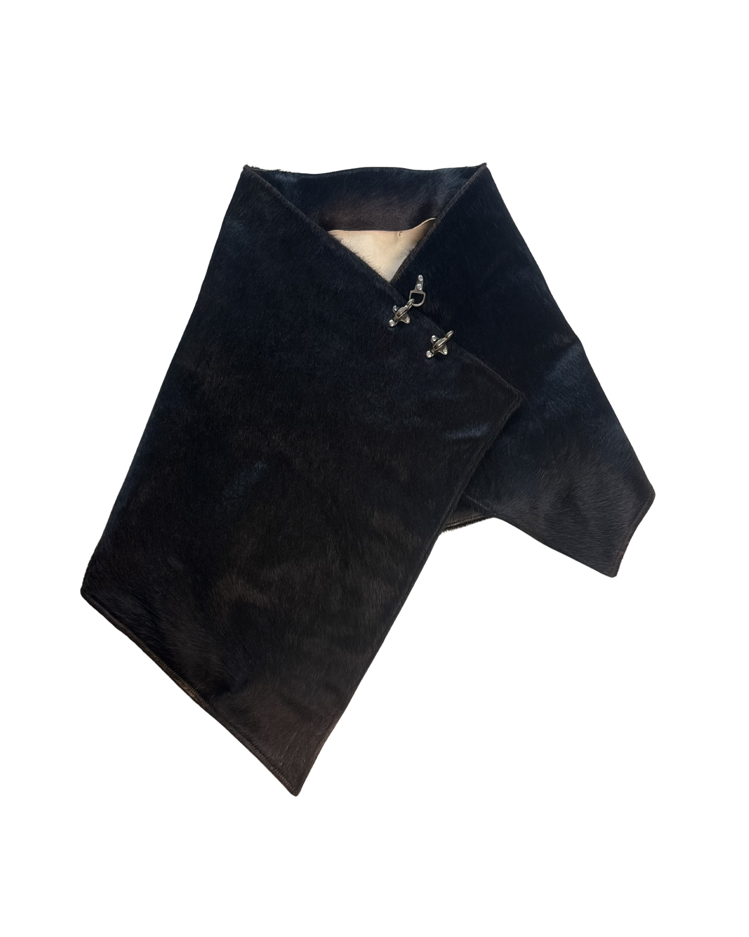 054 PONYHAIR WRAP SKIRT – BLACK