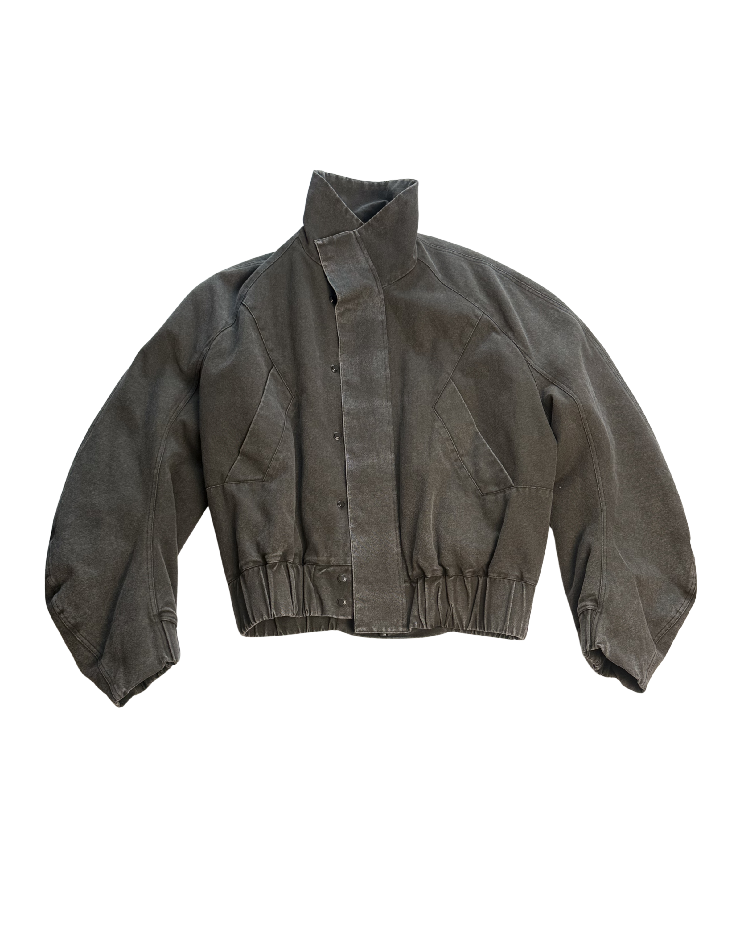 078 CANVAS BOMBER – OLIVE