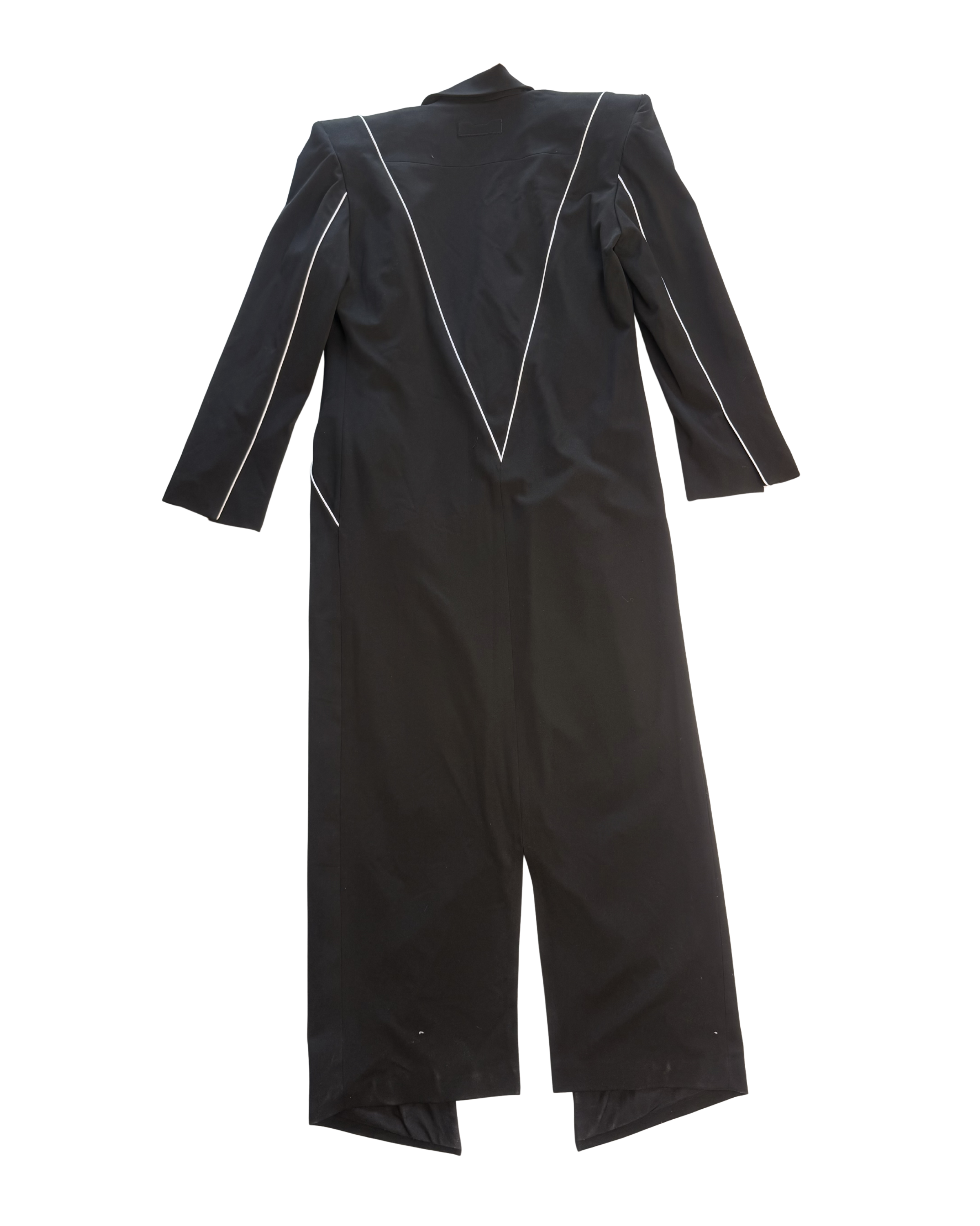 079 WOMENS PIPING COAT – BLACK