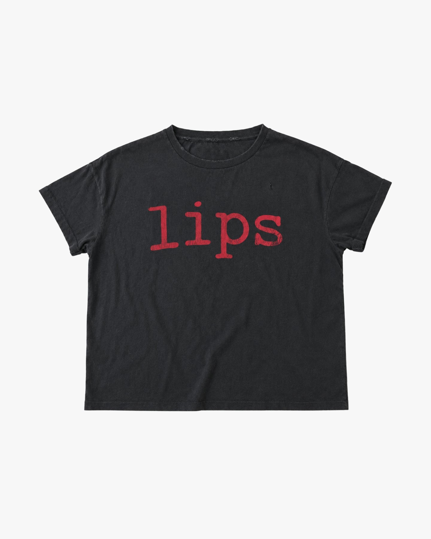 'LIPS' SHIRT – WASHED BLACK