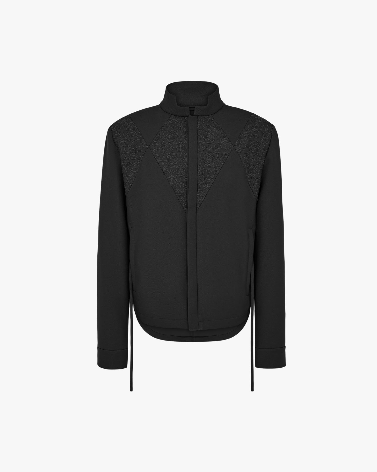 'NURI' EMBROIDERED OVERSHIRT JACKET – BLACK