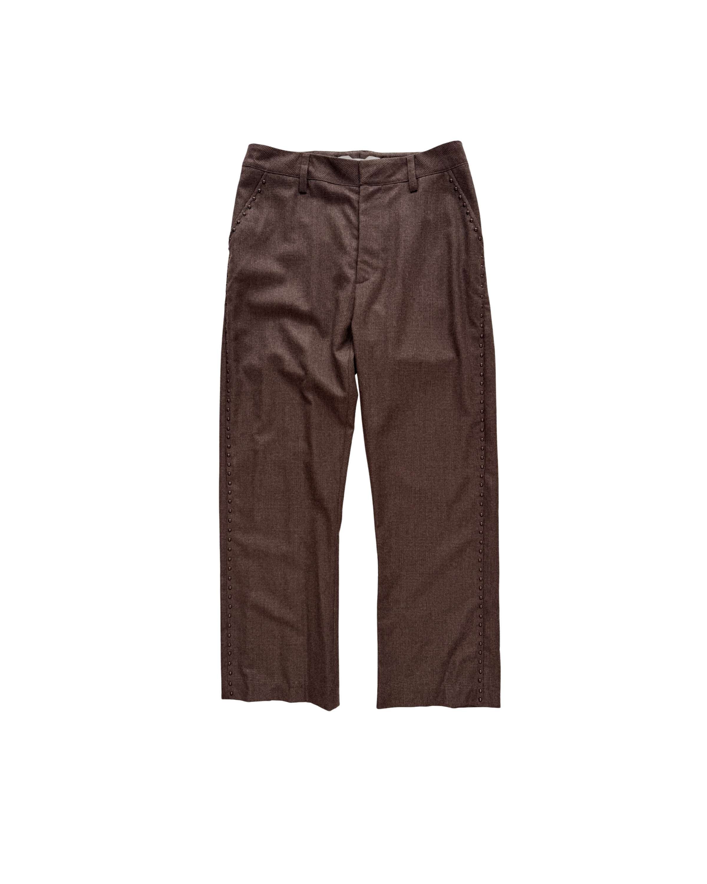 230 BROWN STUDDED WOOL PANTS