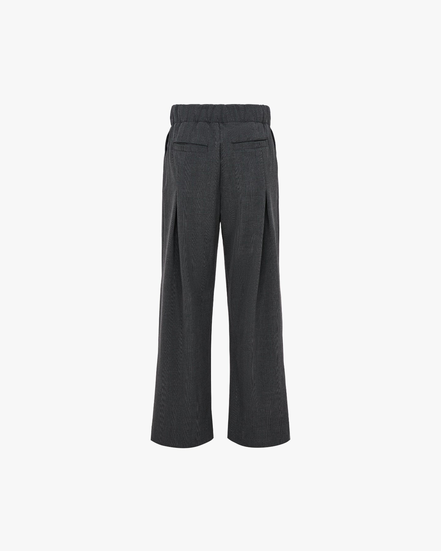 'HUNG' Entity Wide-Leg Suitpants - Checked Grey