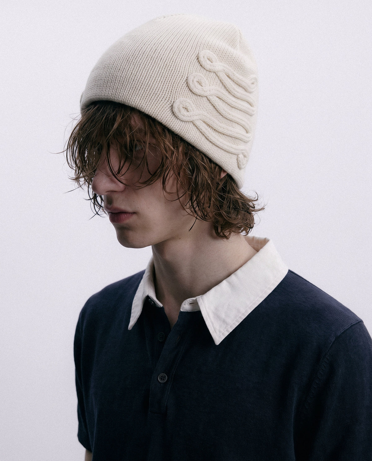 'AMON' LACING BEANIE – OFF WHITE