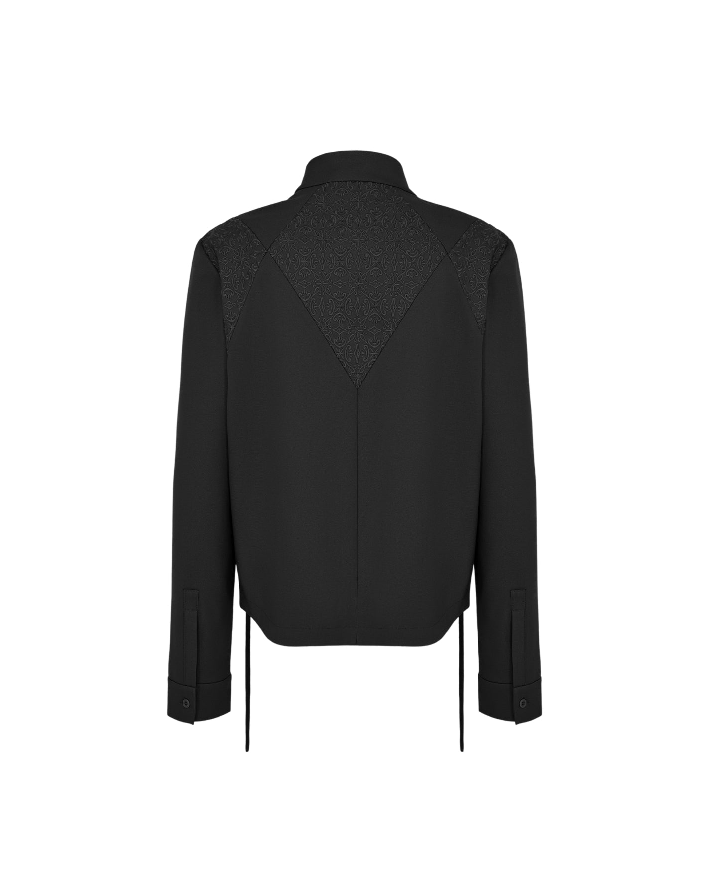 'NURI' EMBROIDERED OVERSHIRT JACKET – BLACK
