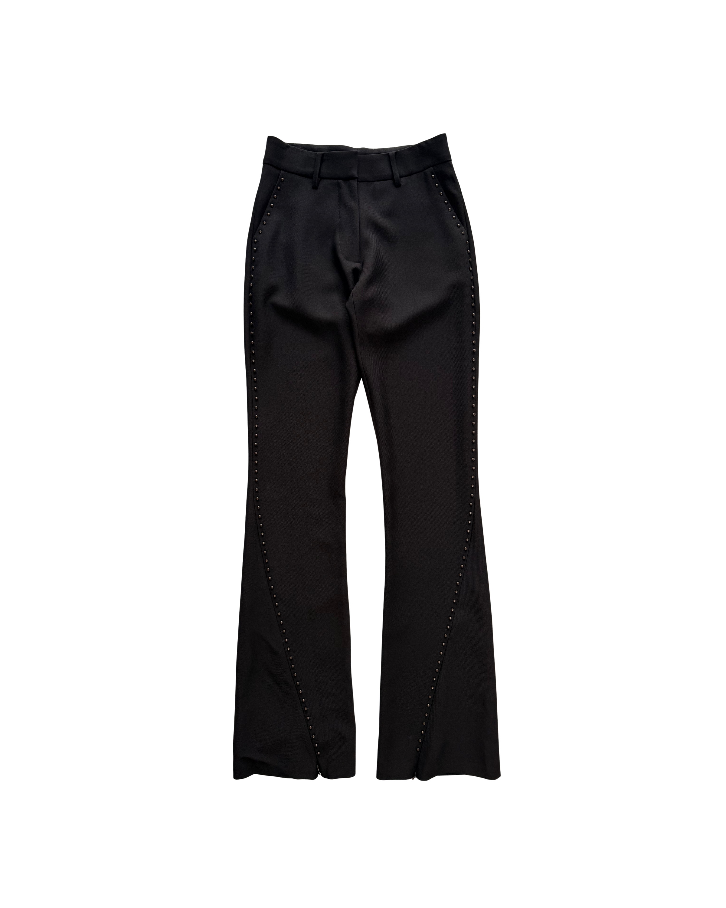 236 FLARED BRONZE STUDDED SUIT PANTS