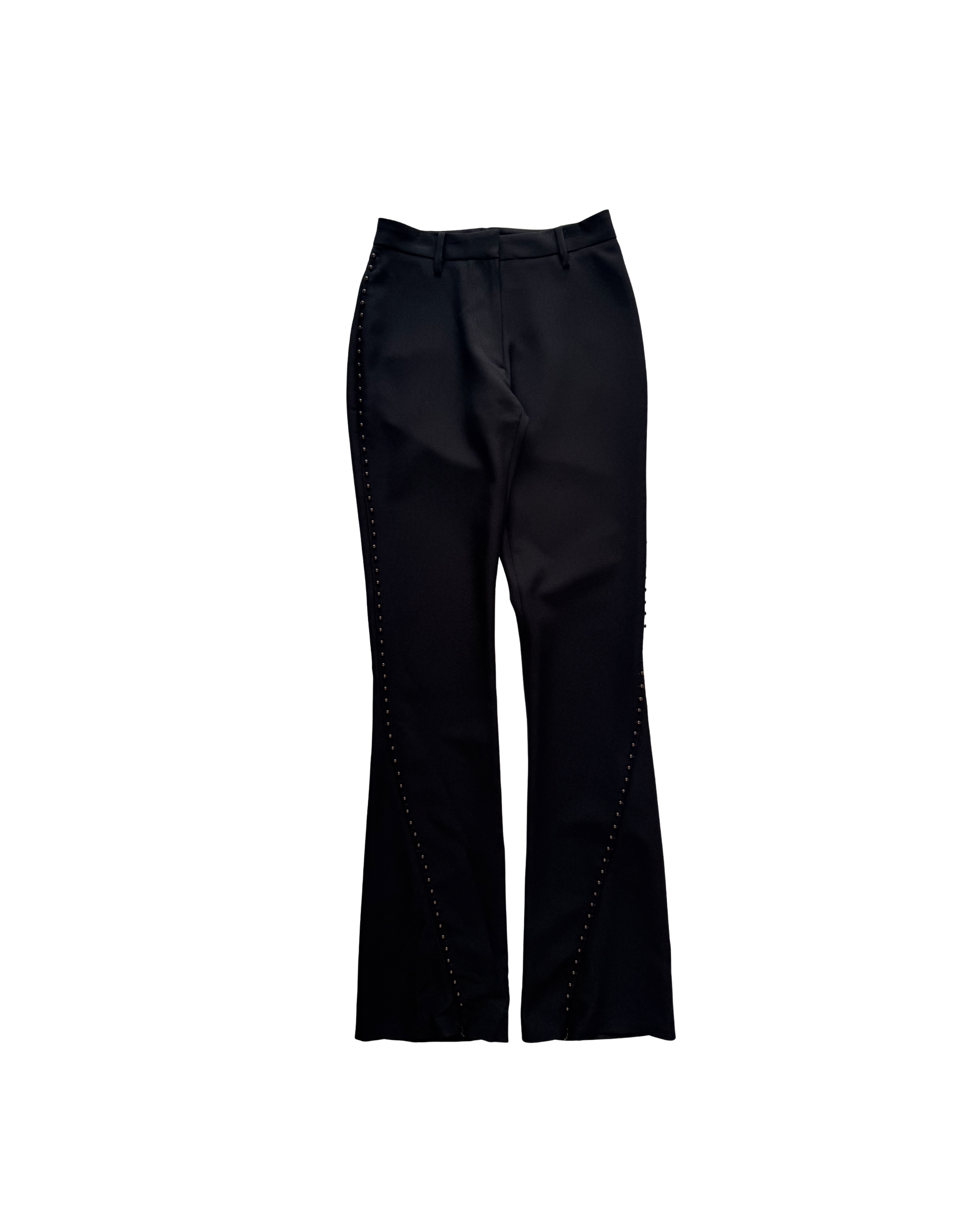 237 FLARED BRONZE STUDDED SUIT PANTS