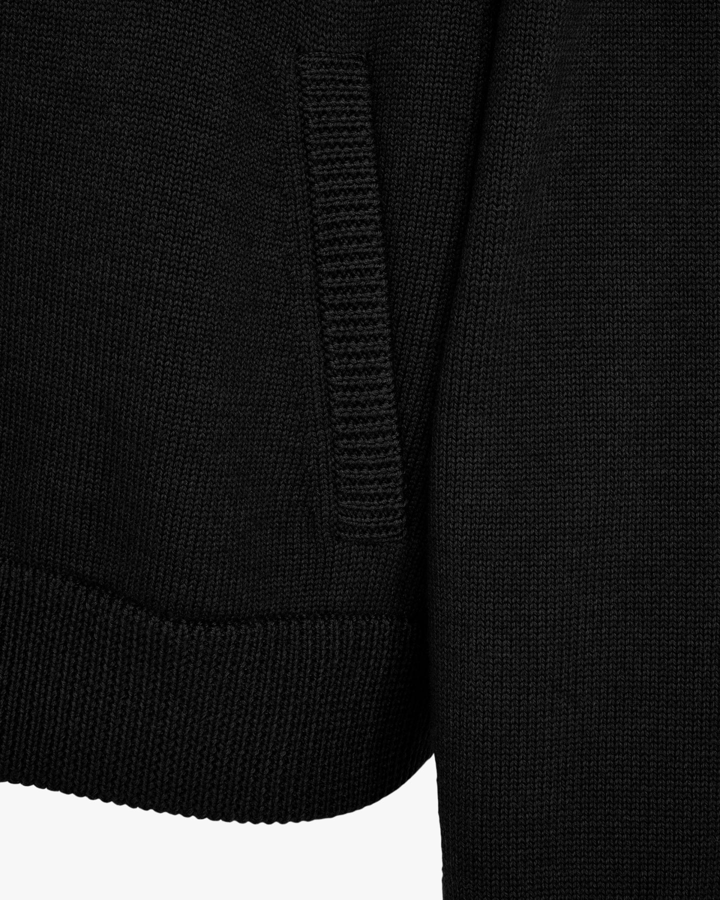 'DJAMAL' MERINO KNIT ZIPPER – BLACK