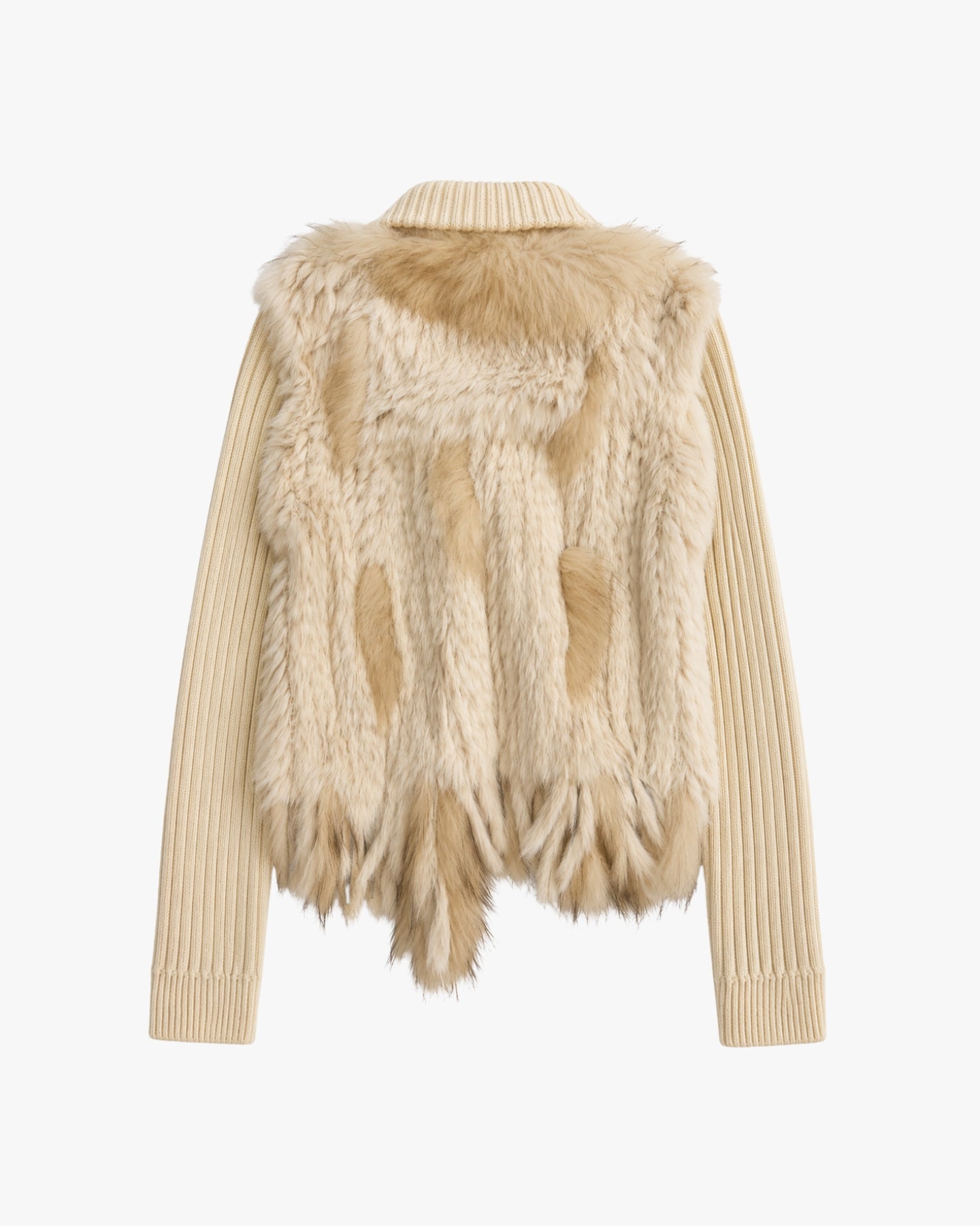 'LUX' UPCYCLED BUNNY KNIT JACKET – OFF WHITE