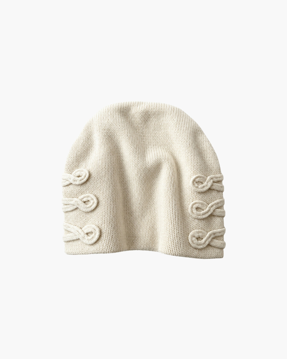 'AMON' LACING BEANIE – OFF WHITE