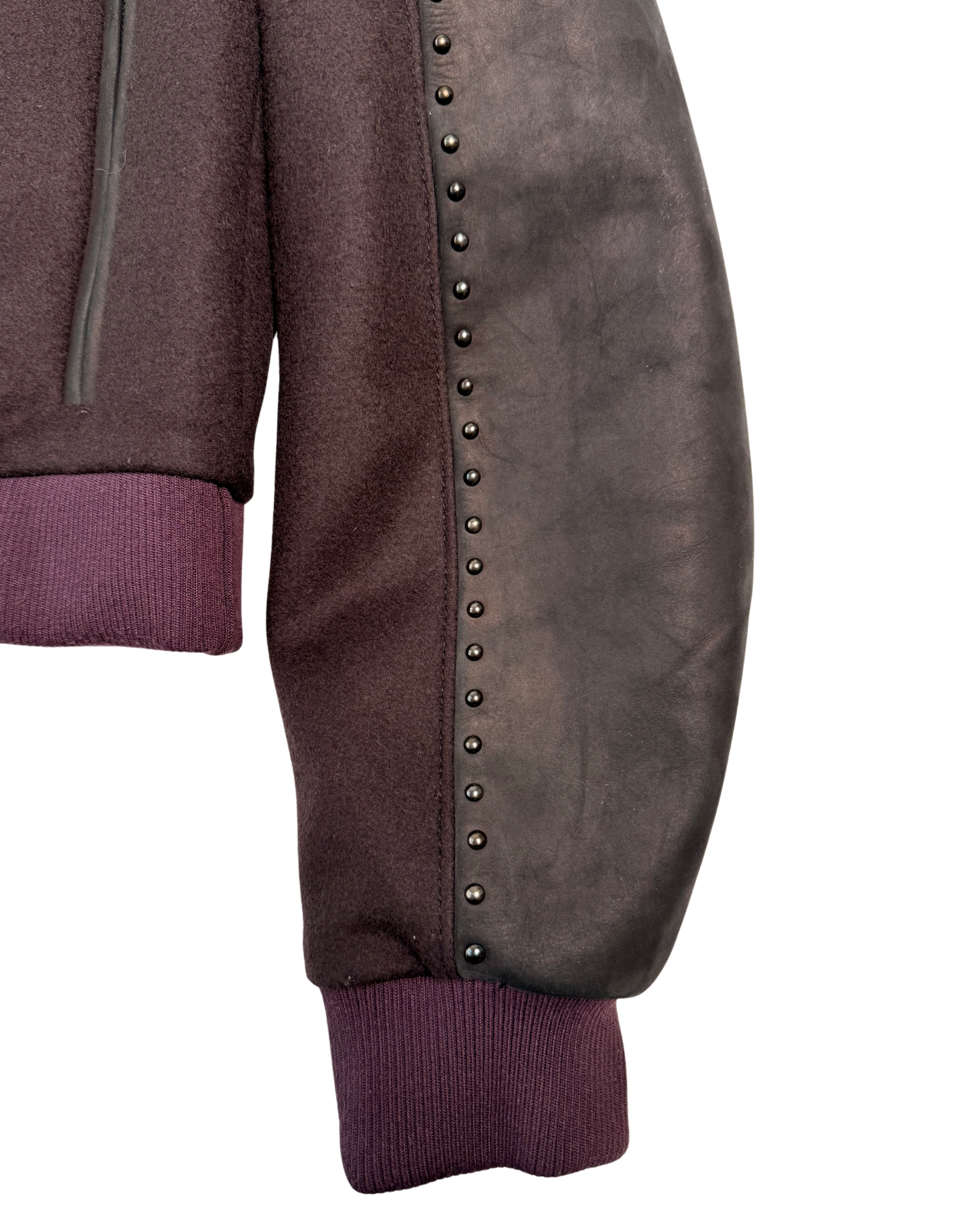 213 PURPLE LEATHER WOOL JACKET