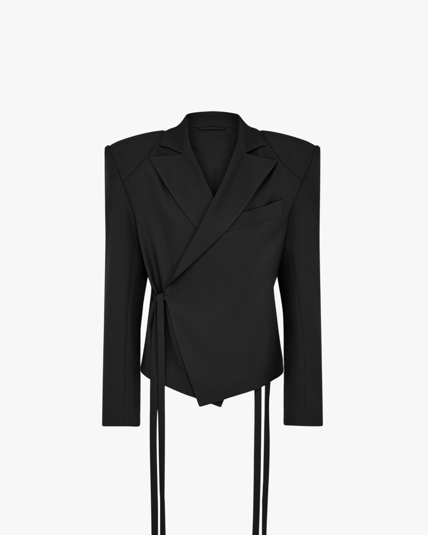 'HAMZA' TWILL KIMONO BLAZER - BLACK