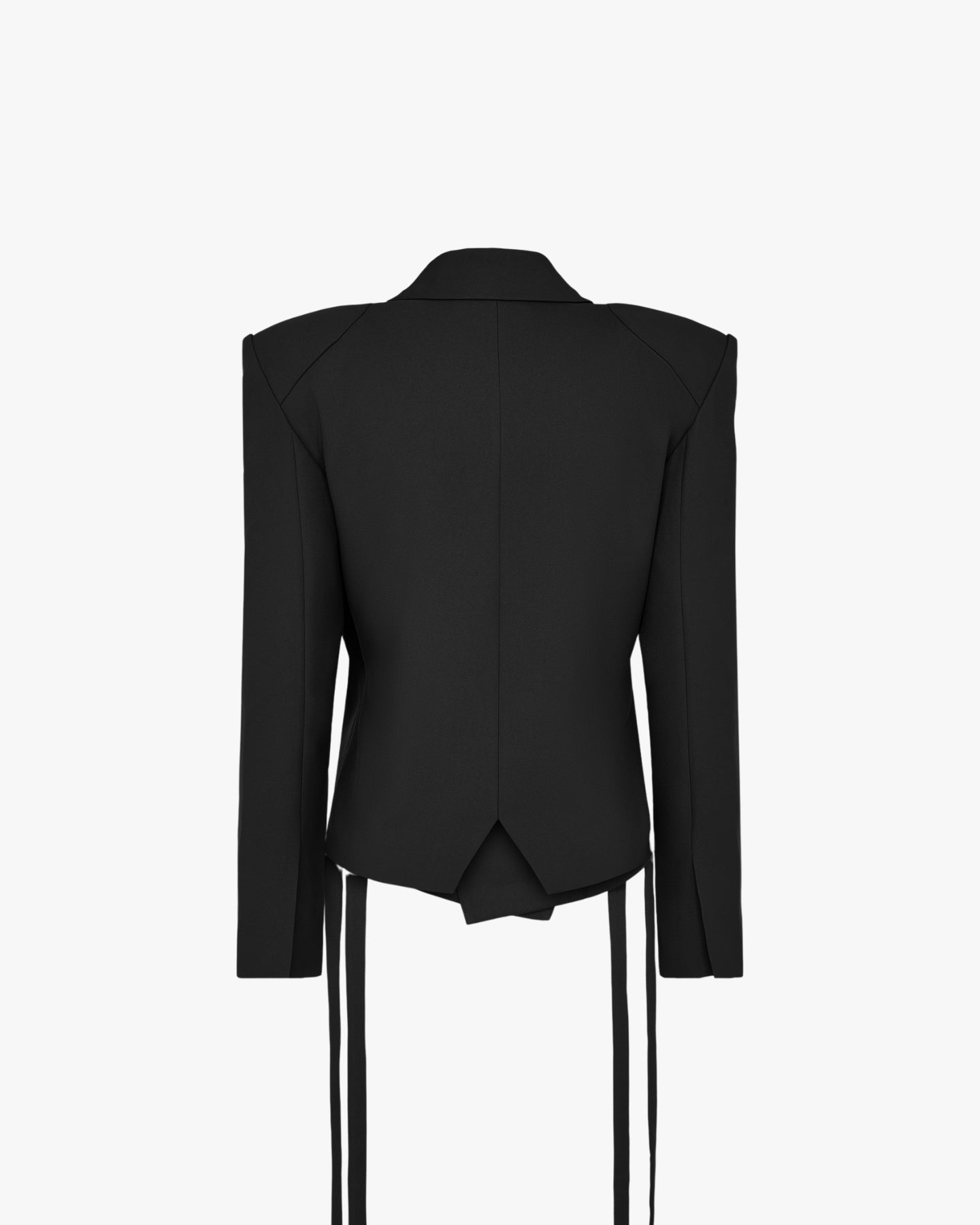 'HAMZA' TWILL KIMONO BLAZER - BLACK