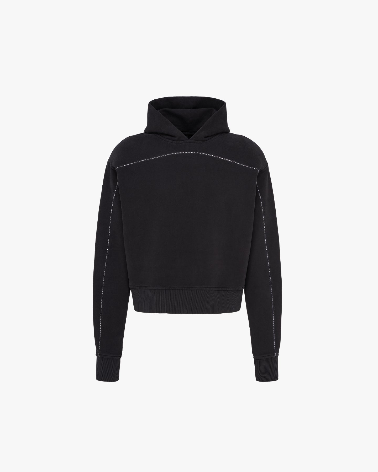 'FALIH' SHOULDER PAD HOODIE – WASHED BLACK