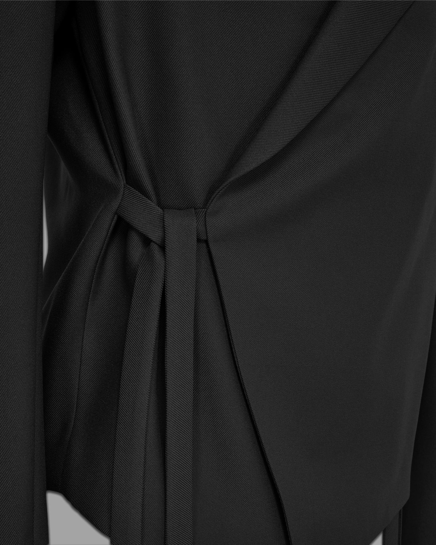 'HAMZA' TWILL KIMONO BLAZER - BLACK