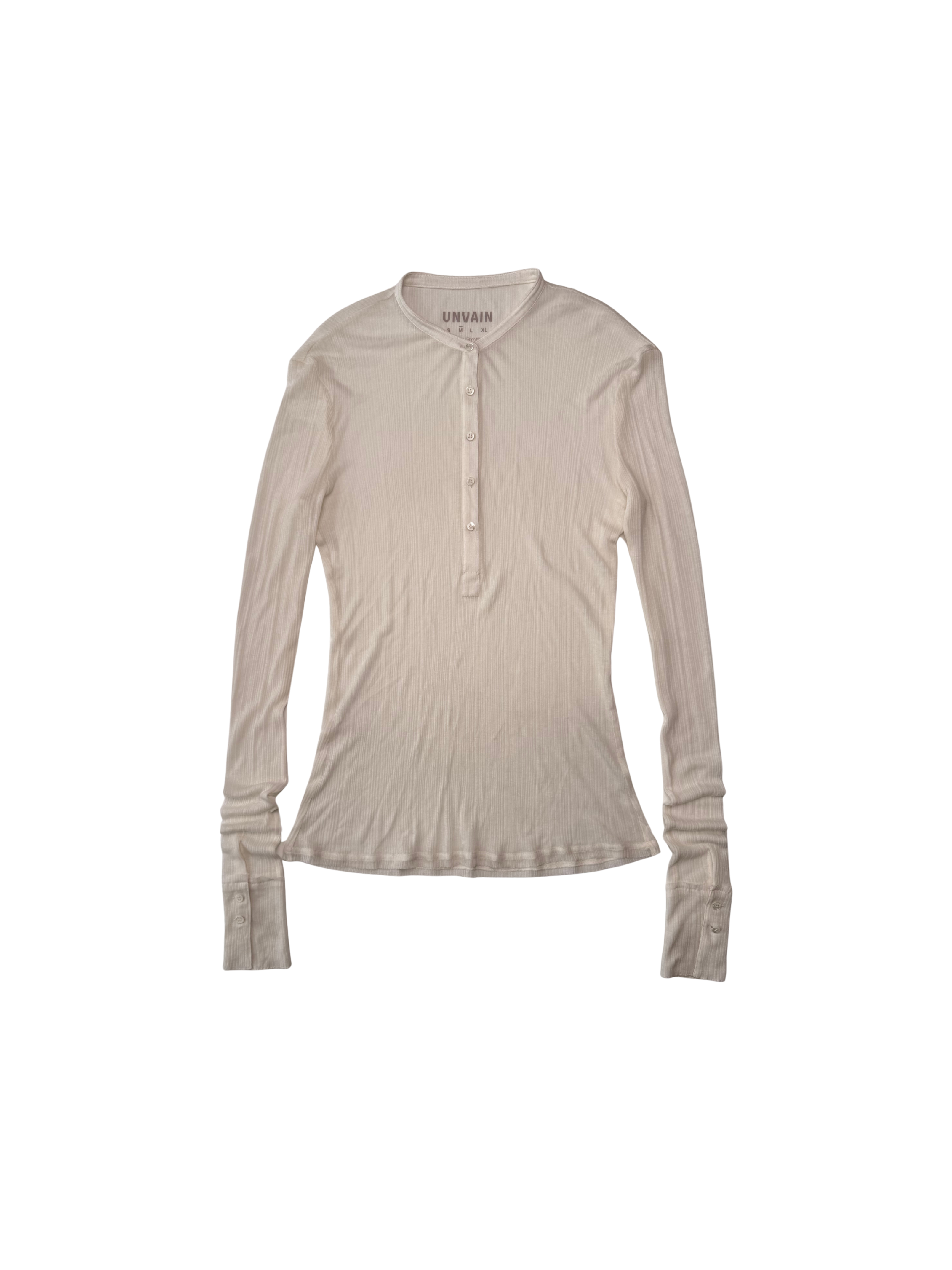 008 HENLEY SHIRT – OFF WHITE