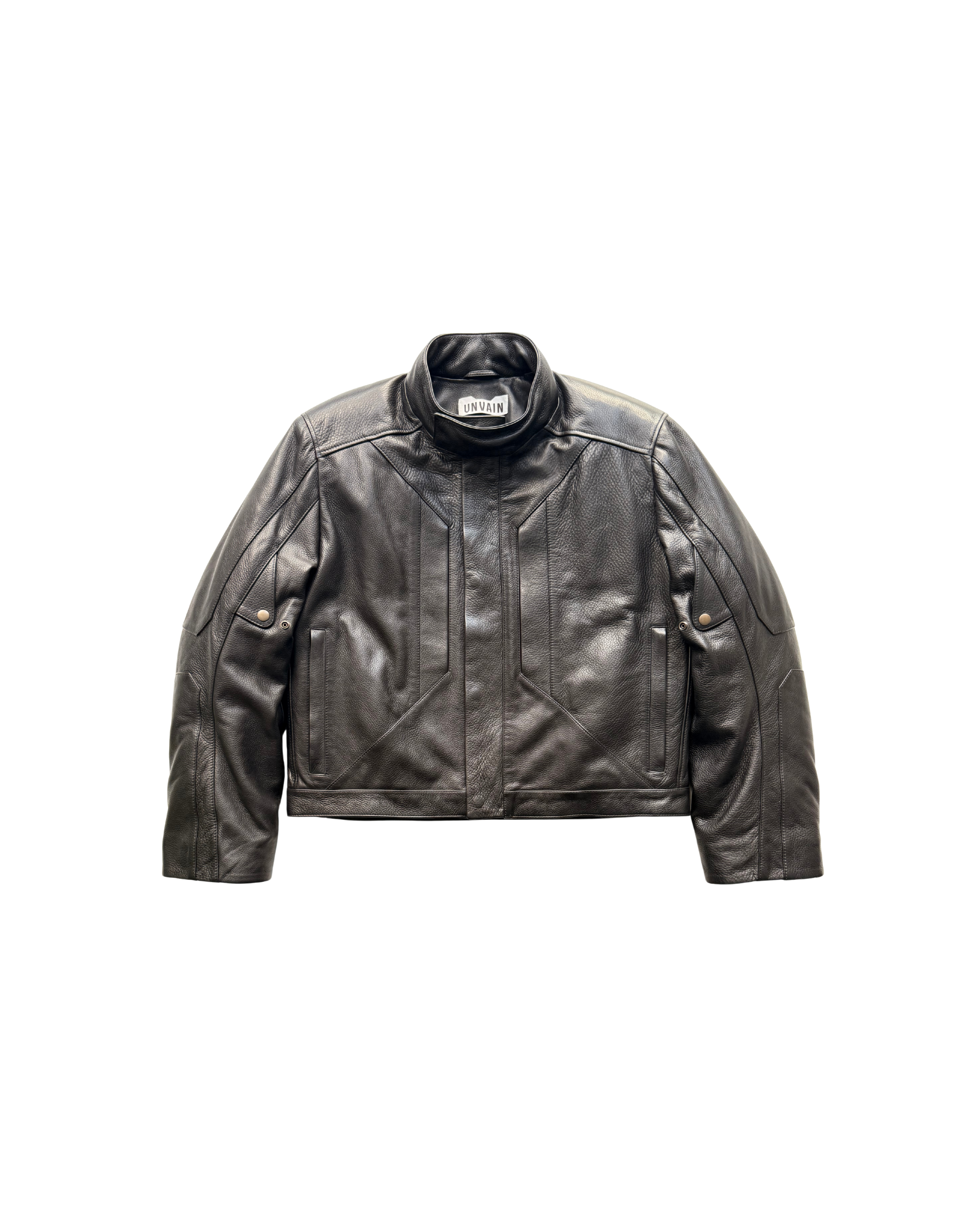 102 LEATHER MOTORCYCLE JACKET – BLACK