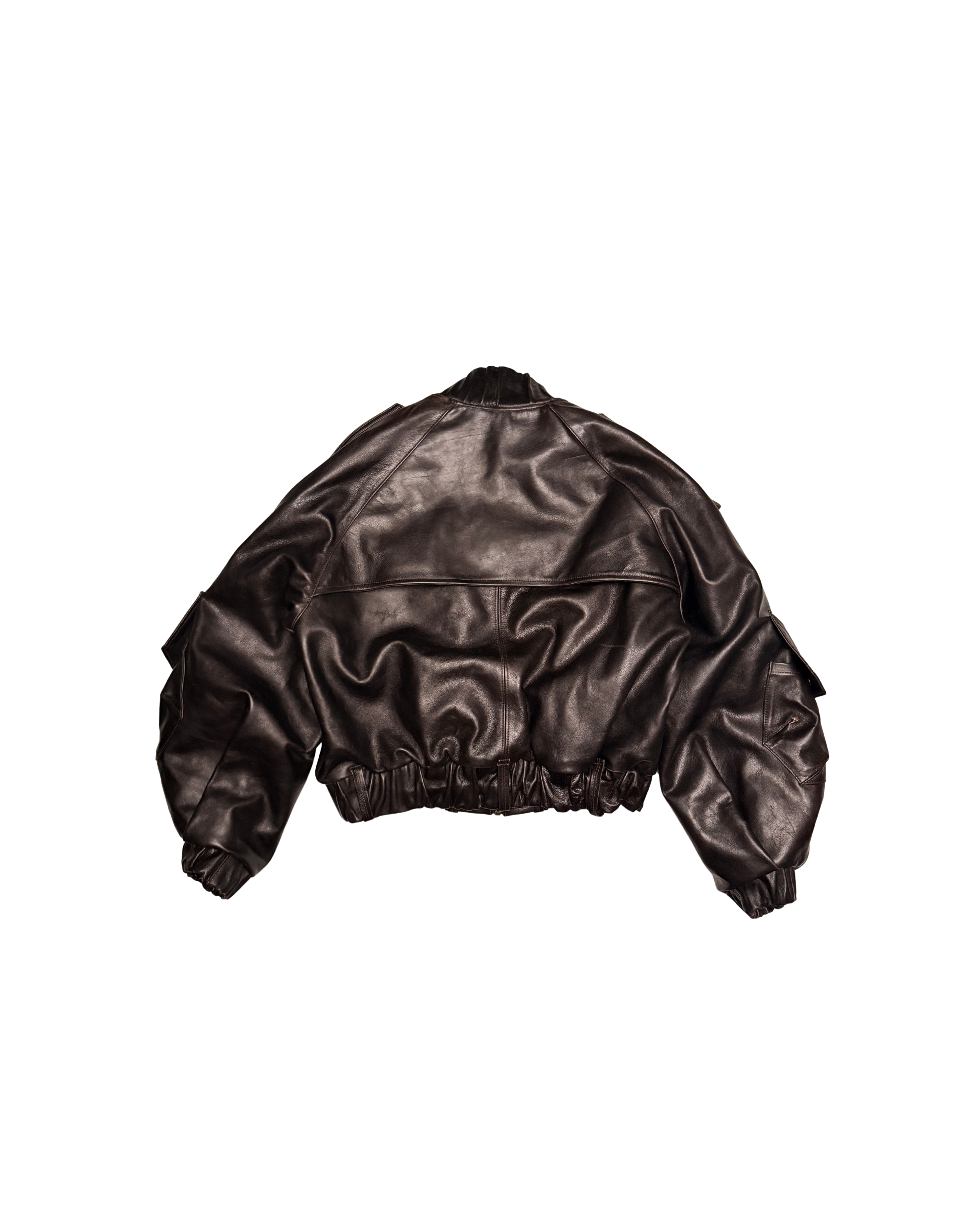 115 LEATHER BOMBER JACKET – DARK BROWN