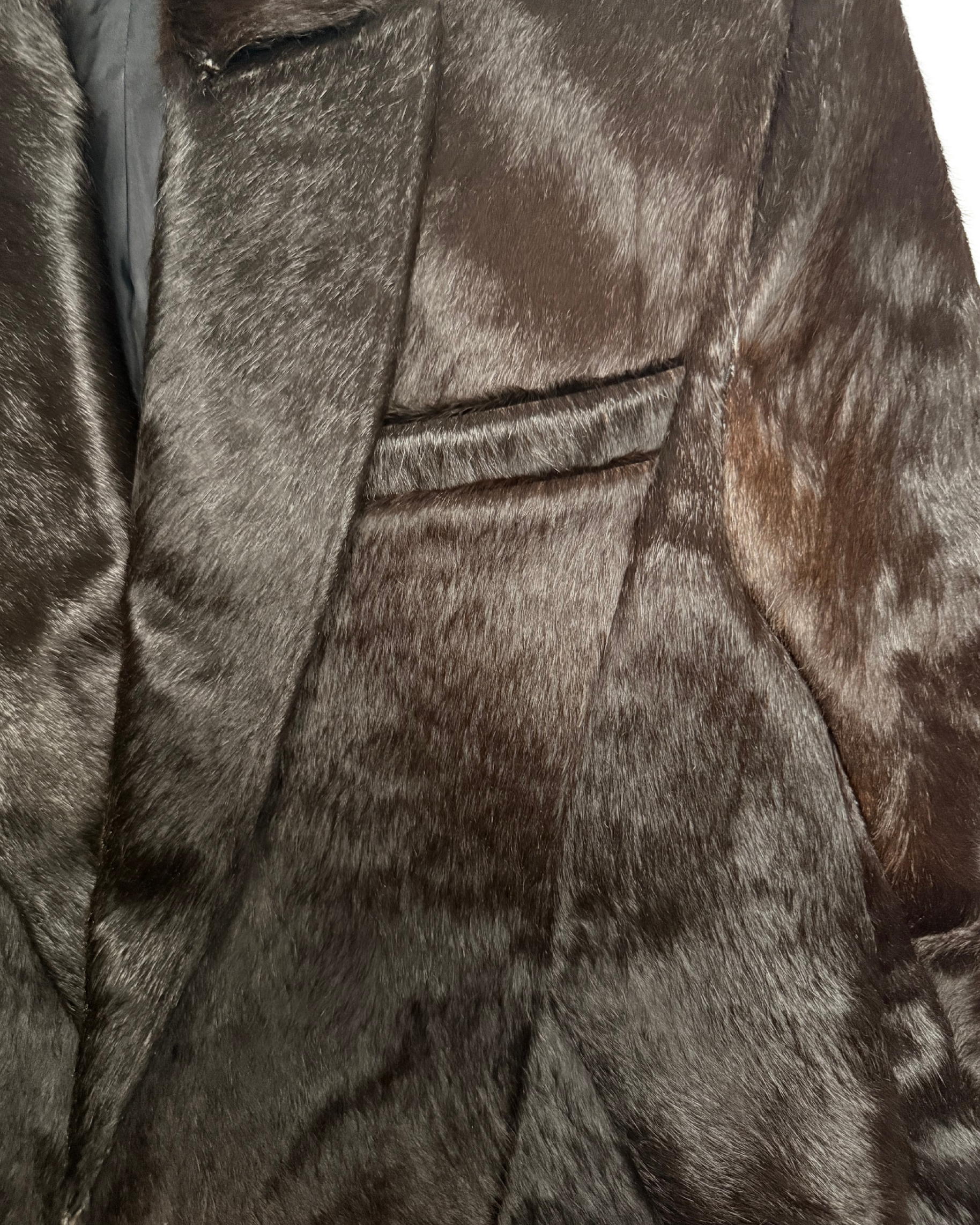 119 COWHIDE BLAZER – DARK BROWN