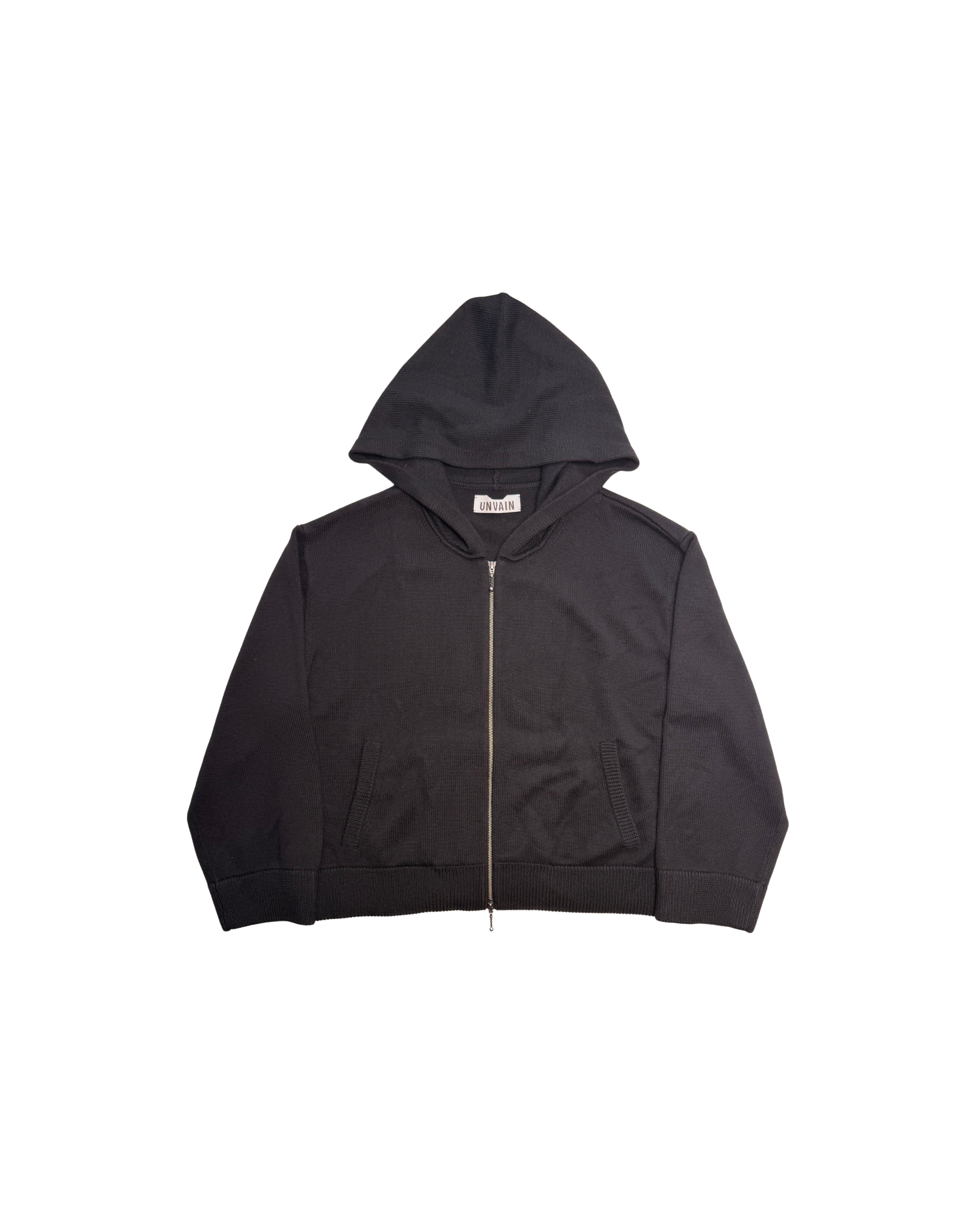 121 MERINO KNIT ZIPPER – BLACK
