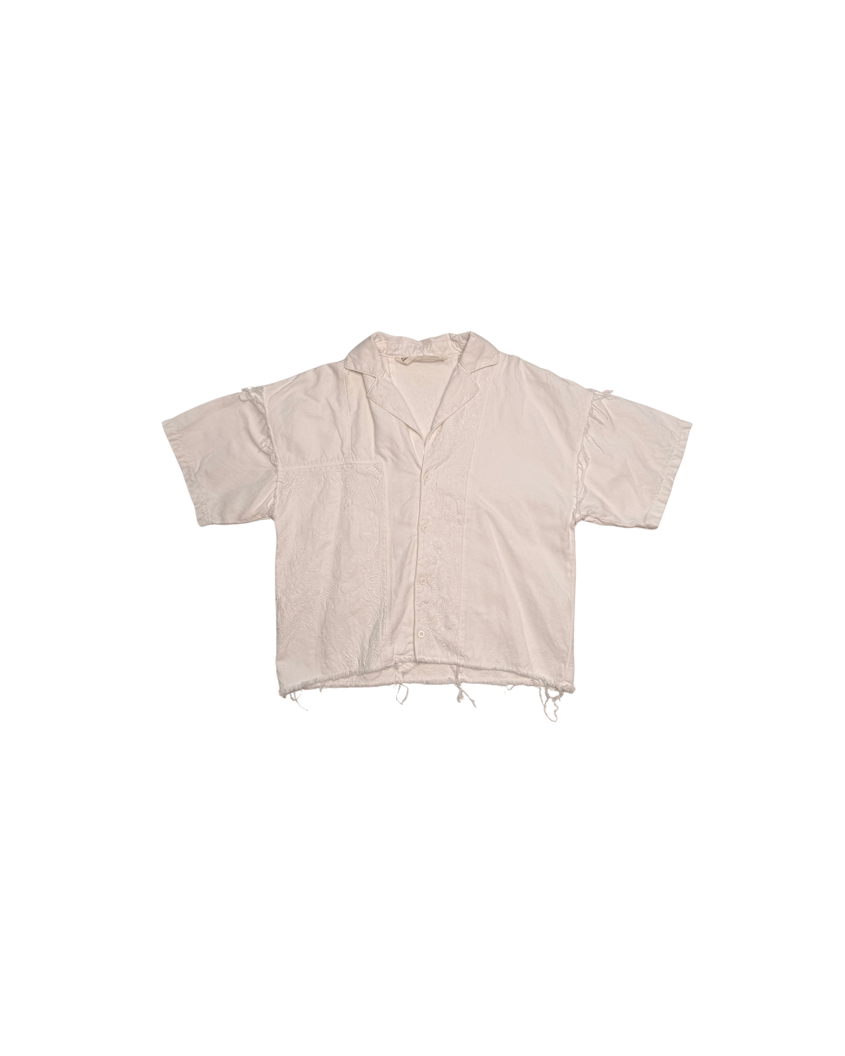 139 EMBROIDERED SHORT SLEEVE SHIRT – WHITE