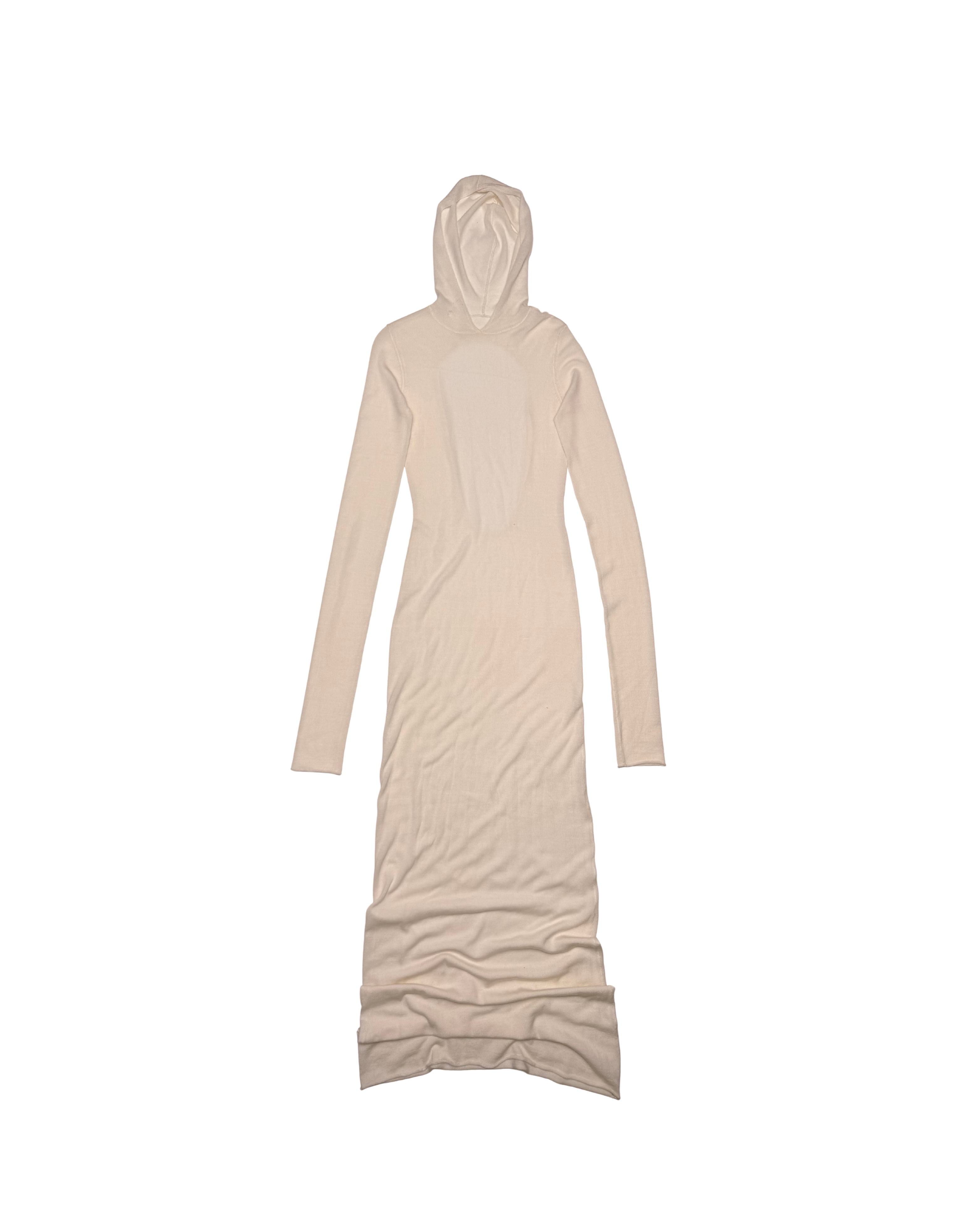 140 HOODED DRESS – OFF WHITE