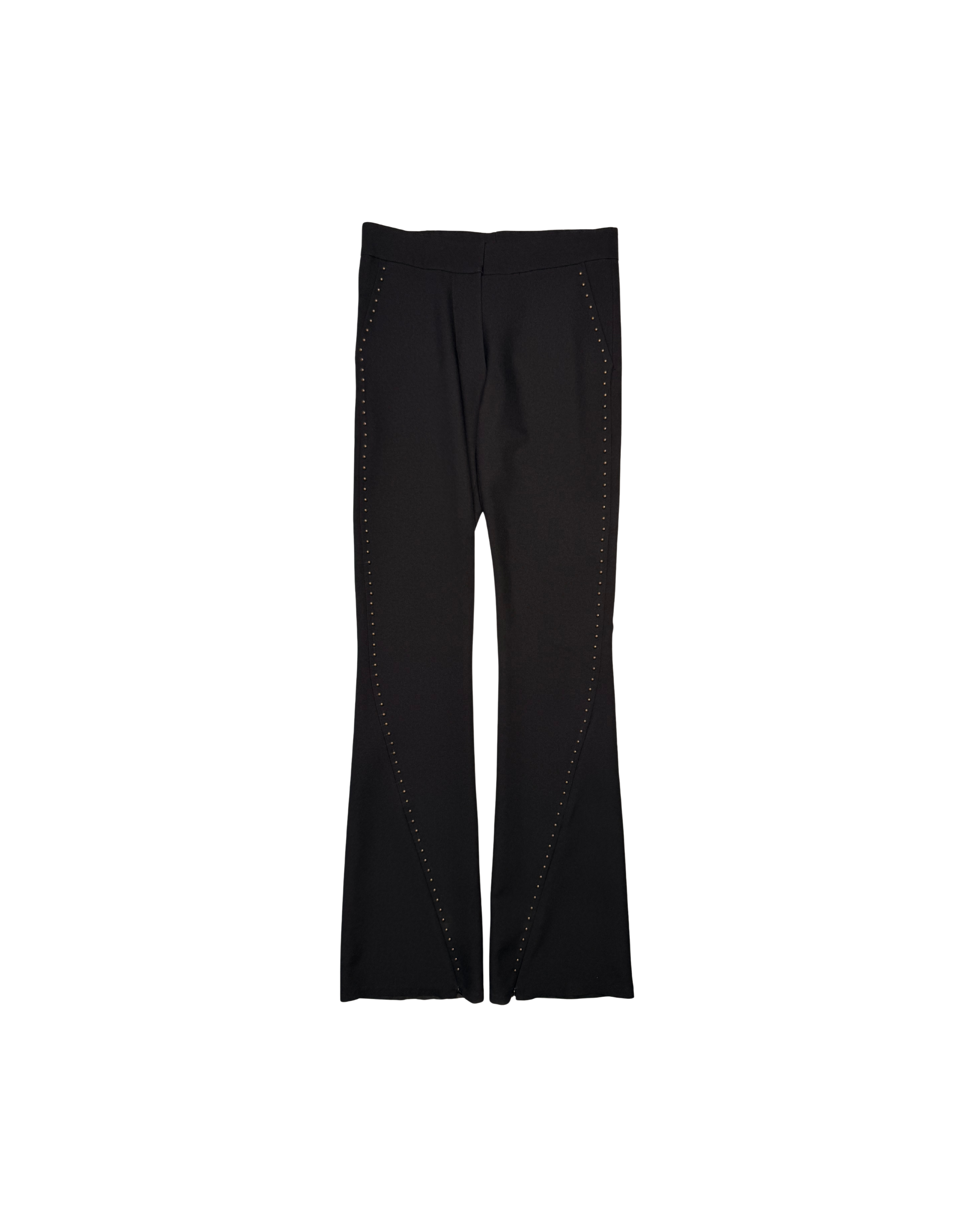 145 STUDDED SLIM SLIT SUIT PANTS – BLACK
