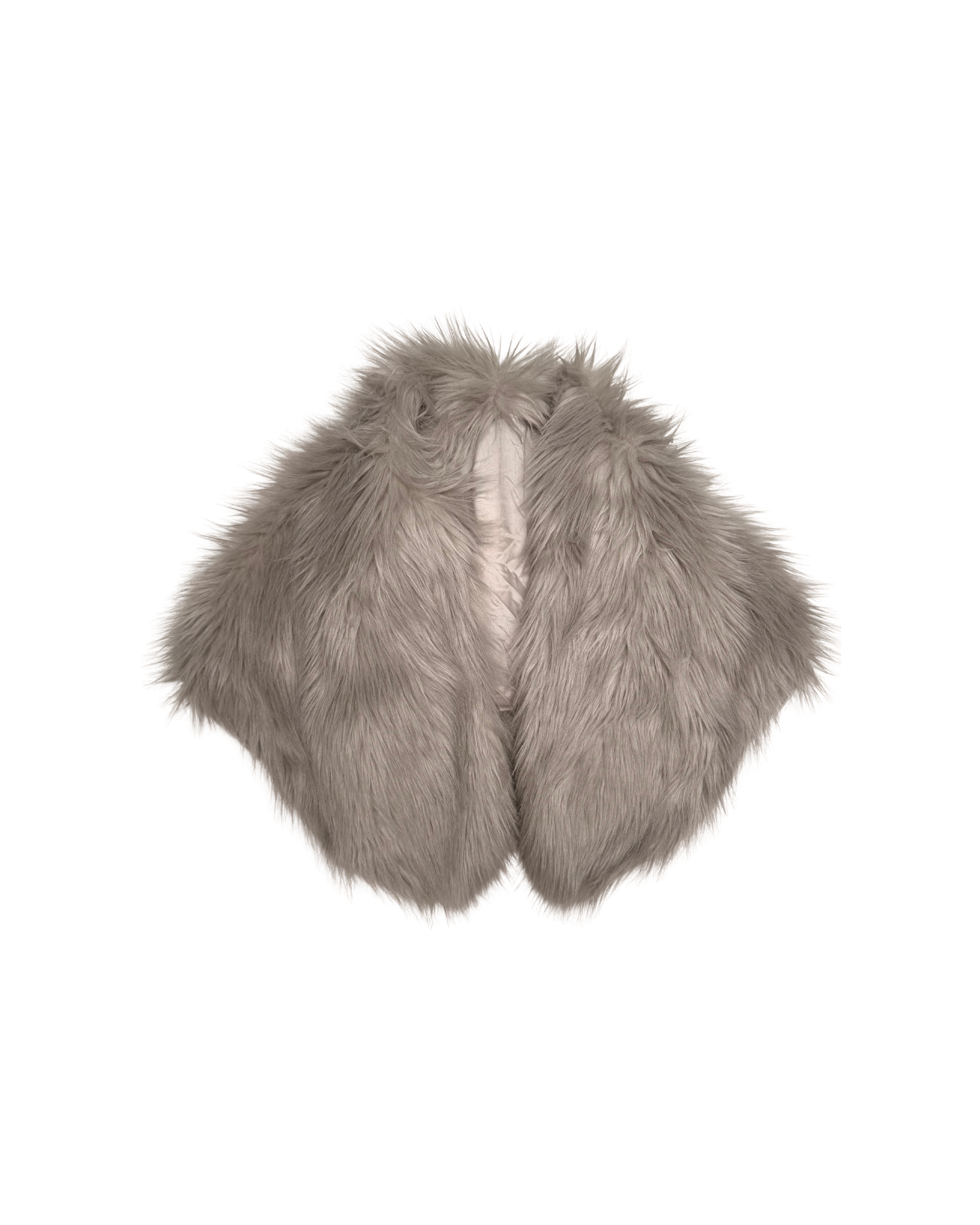 150 FAUX FUR VEST – GREY