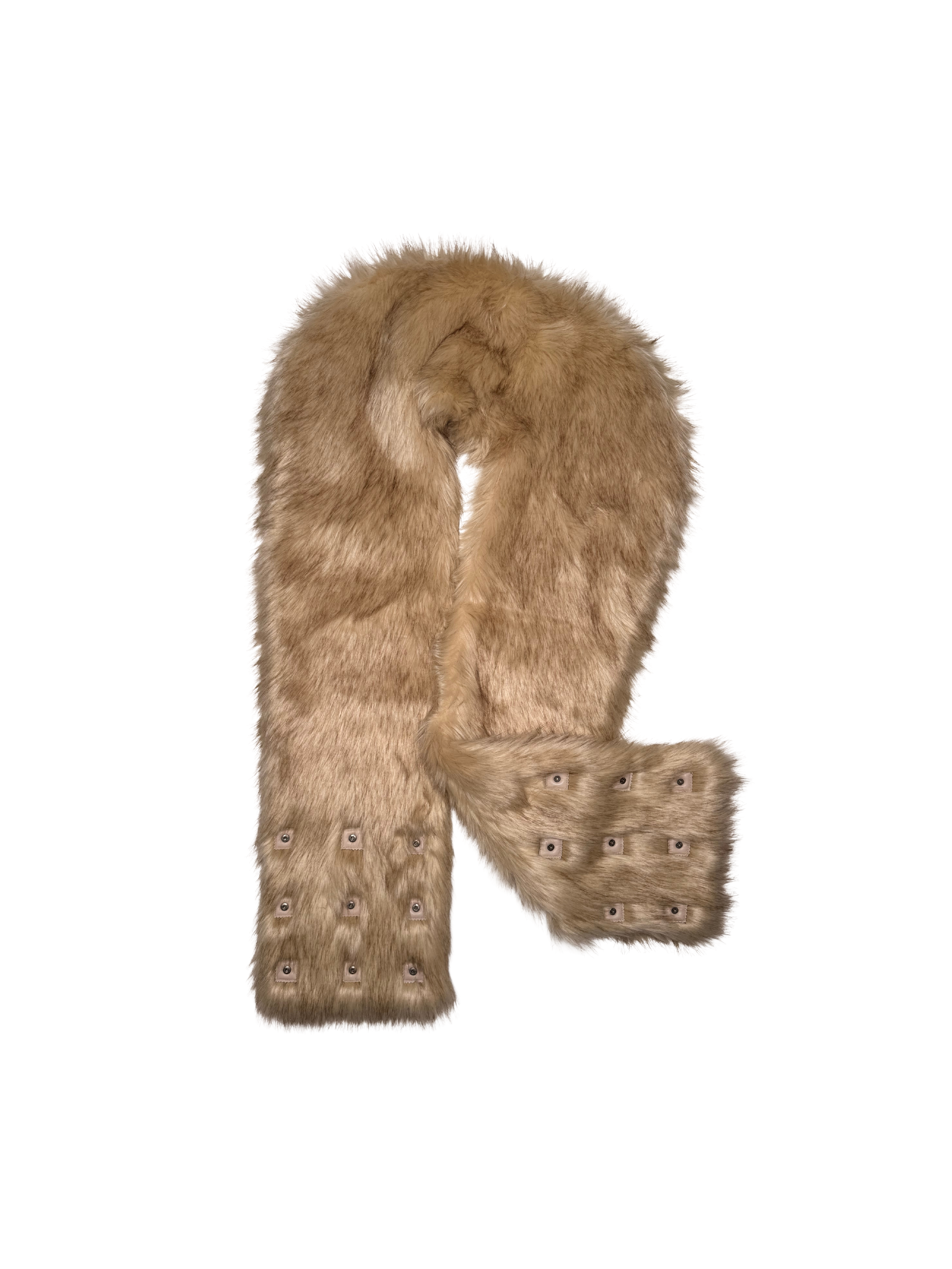 152 FAUX FUR SCARF VEST – BEIGE