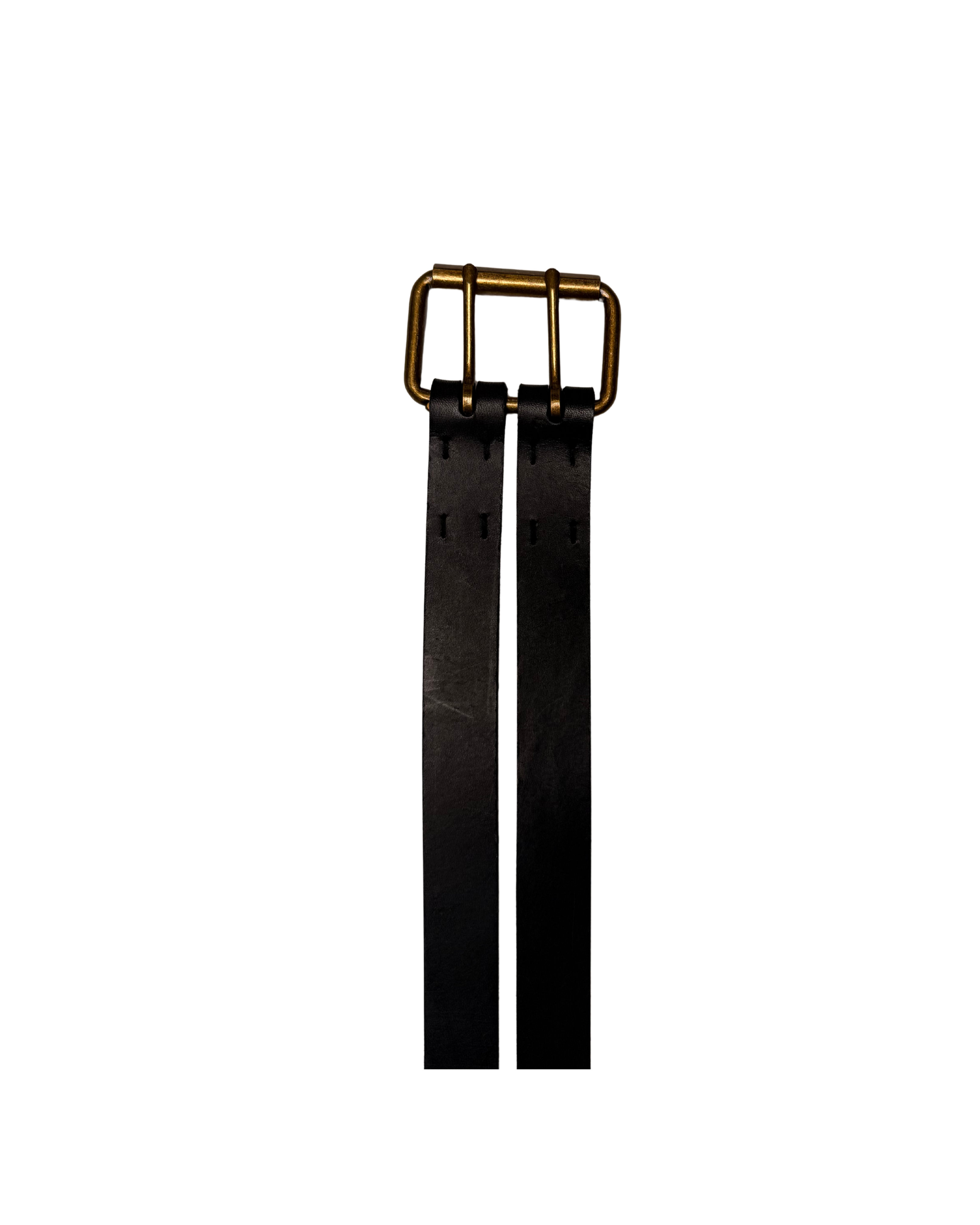 171 DOUBLE BELT – BLACK/BRASS