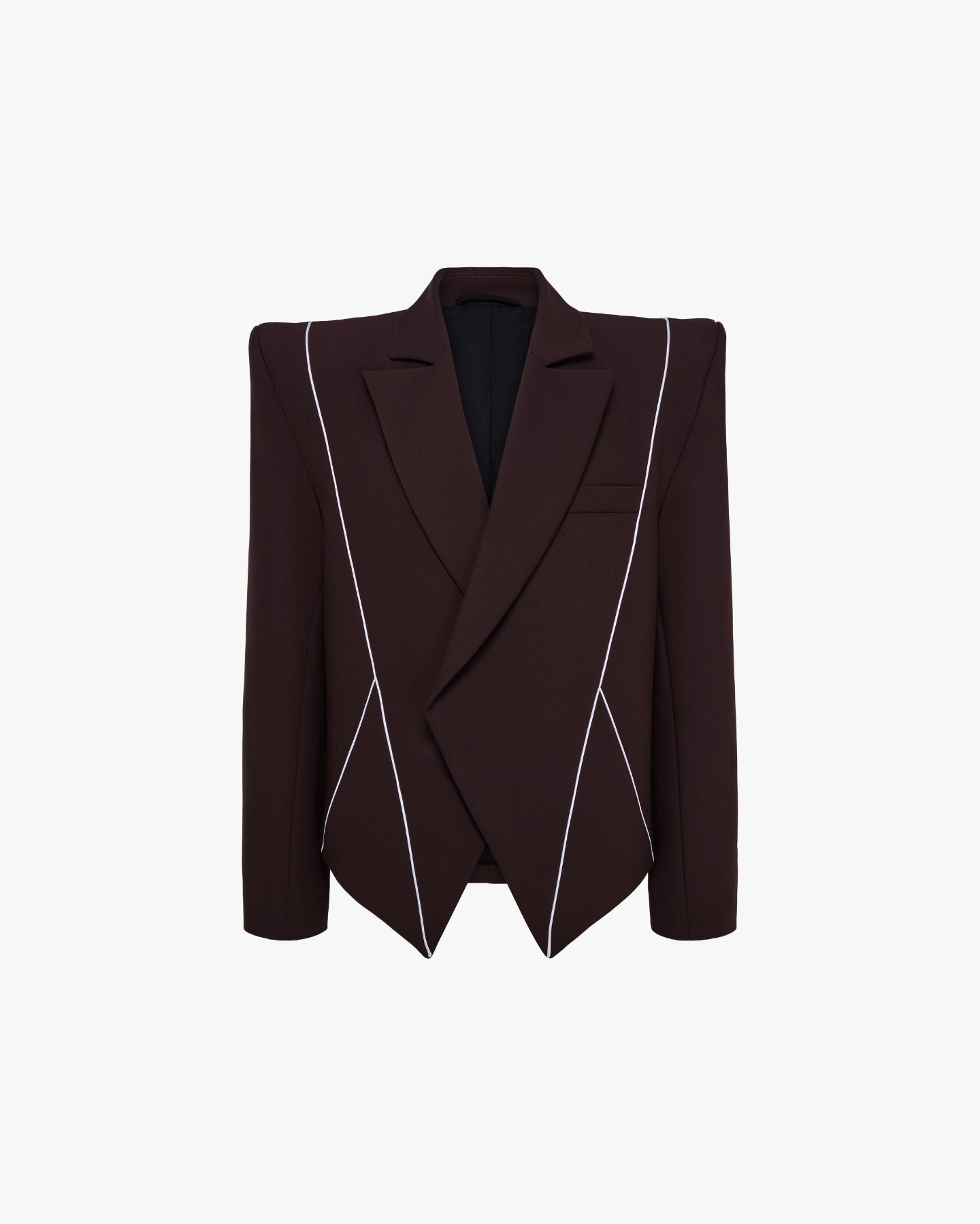 'TASCIN' PIPING BLAZER - DARK BROWN