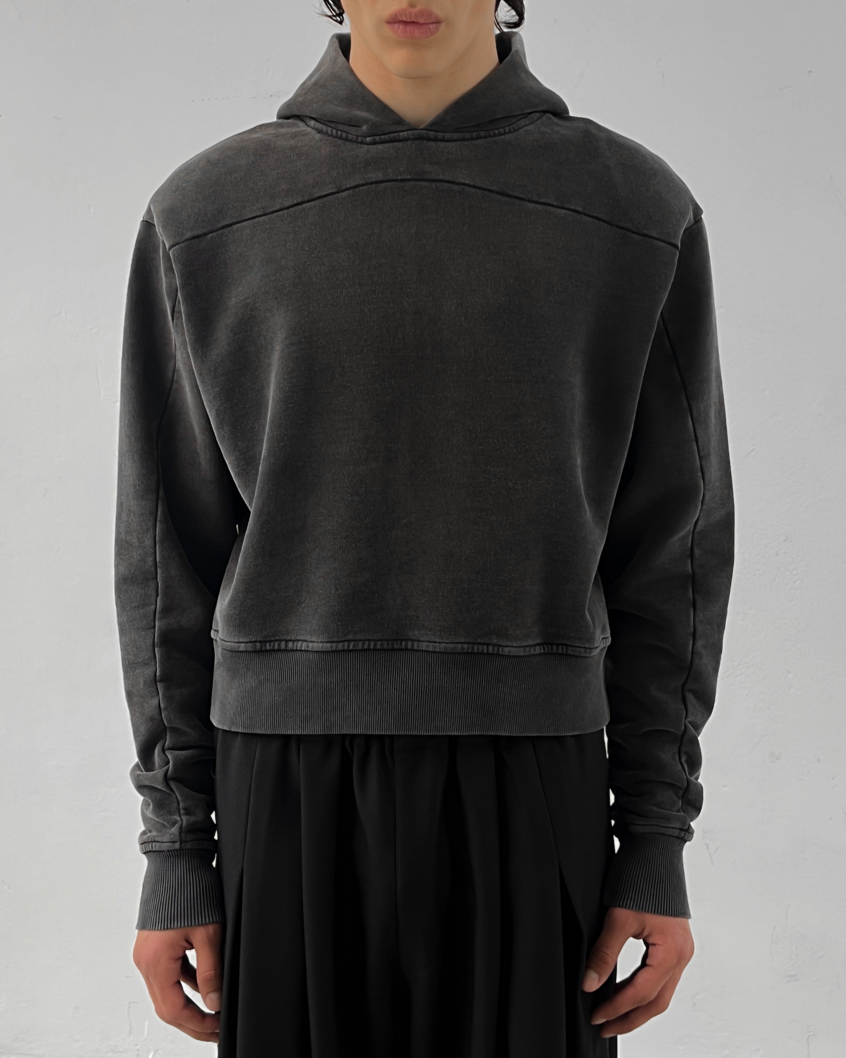 'FALIH' SHOULDER PAD HOODIE – ASH GREY