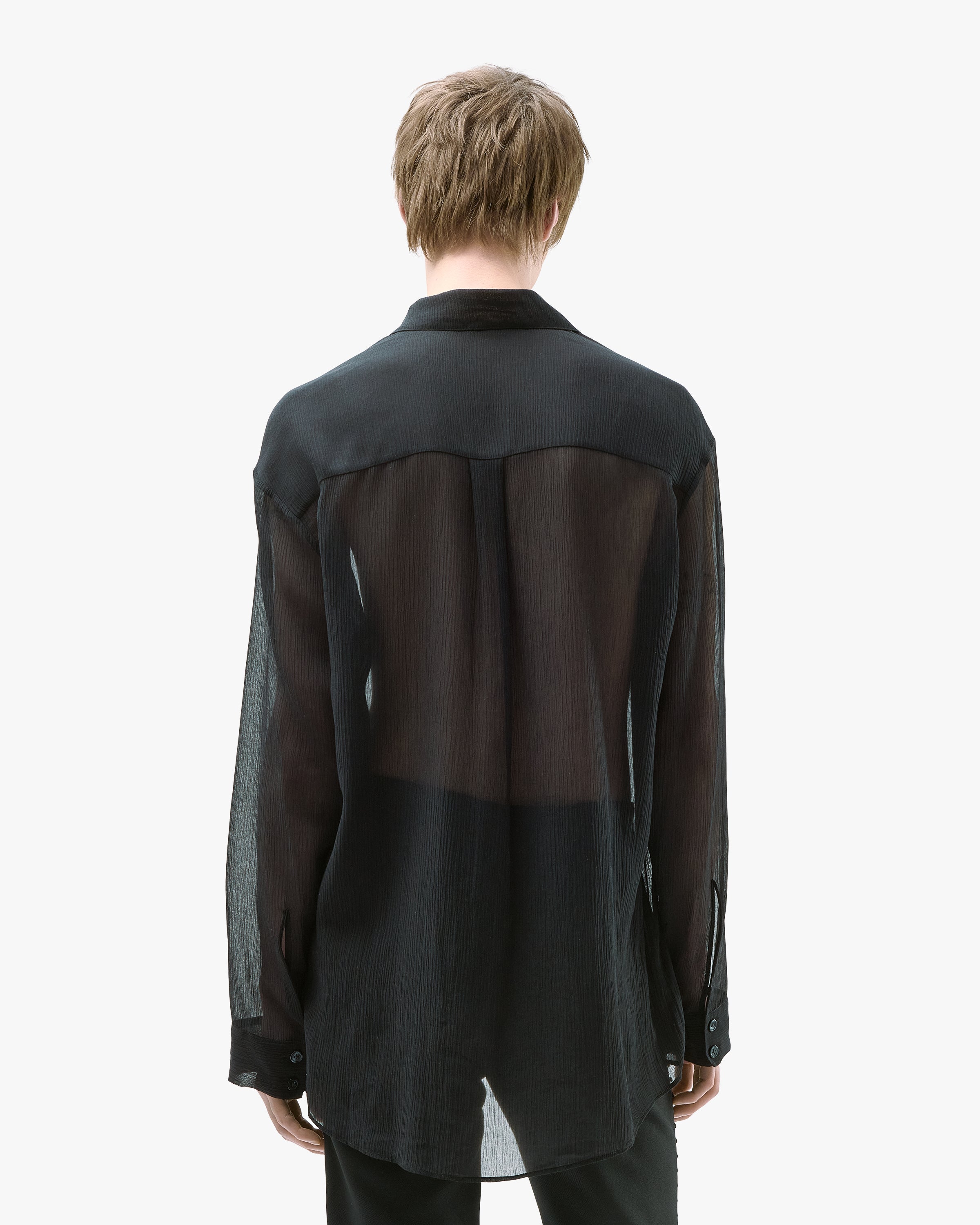 'KORVIN' SHEER SHIRT – BLACK