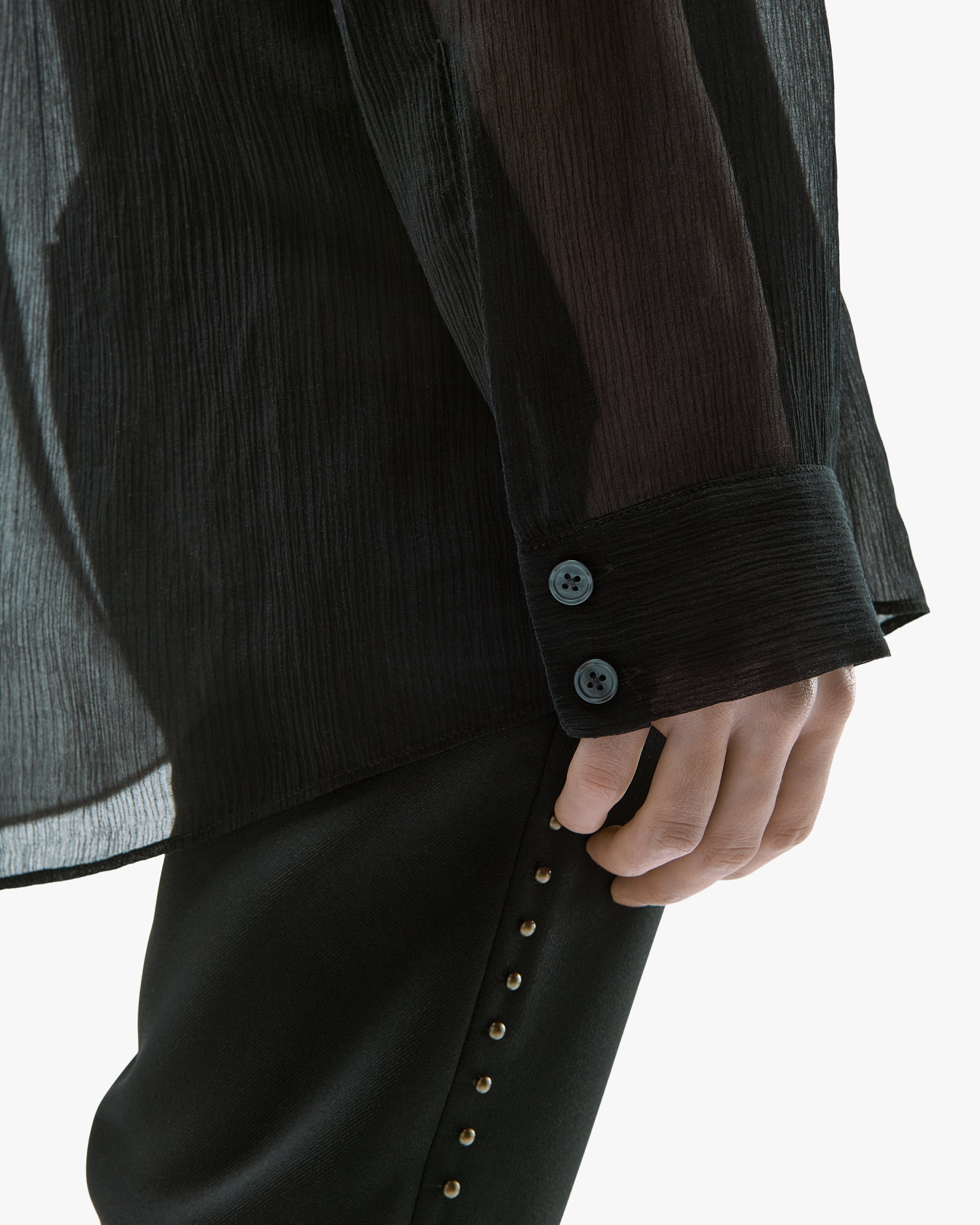 'KORVIN' SHEER SHIRT – BLACK