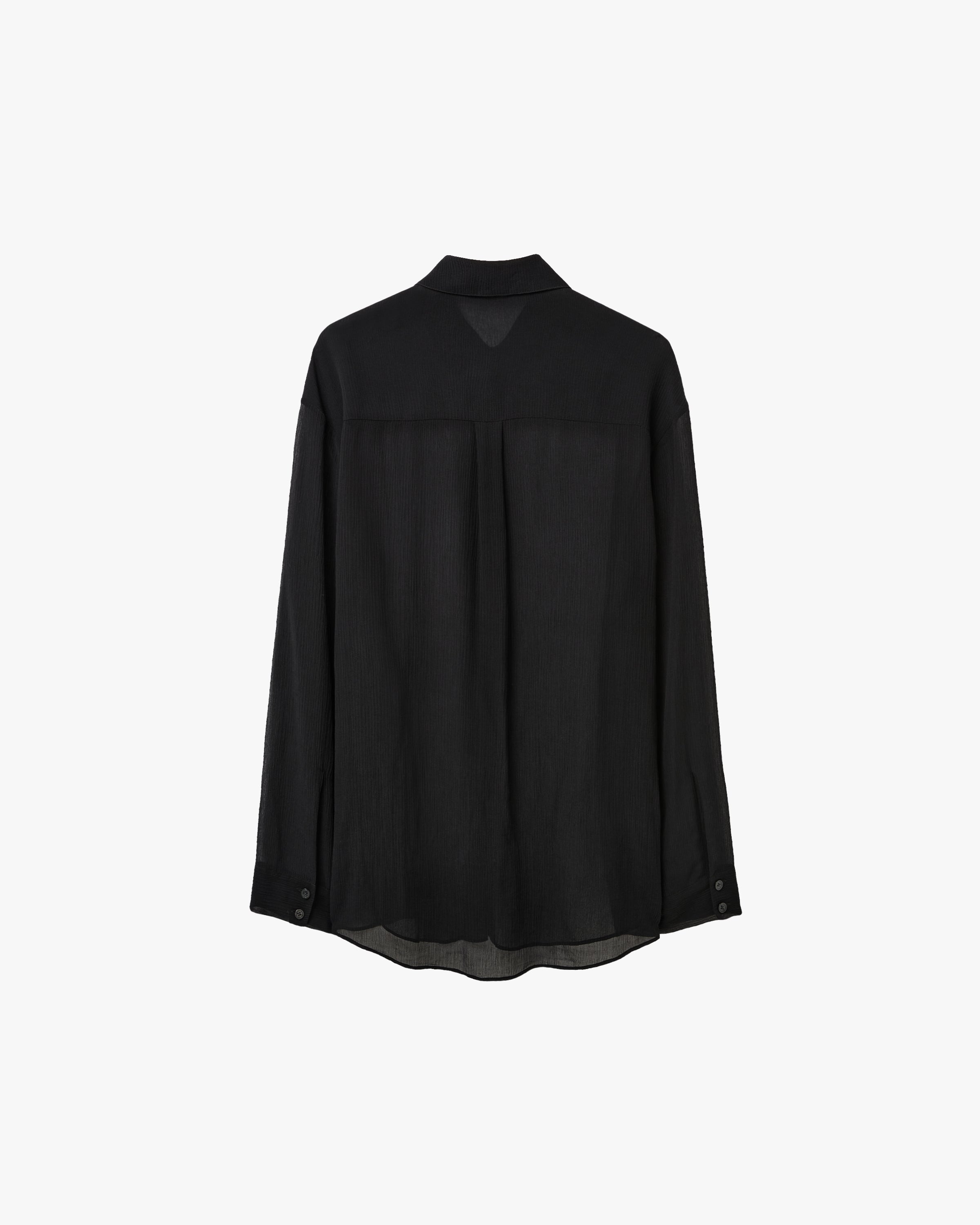 'KORVIN' SHEER SHIRT – BLACK