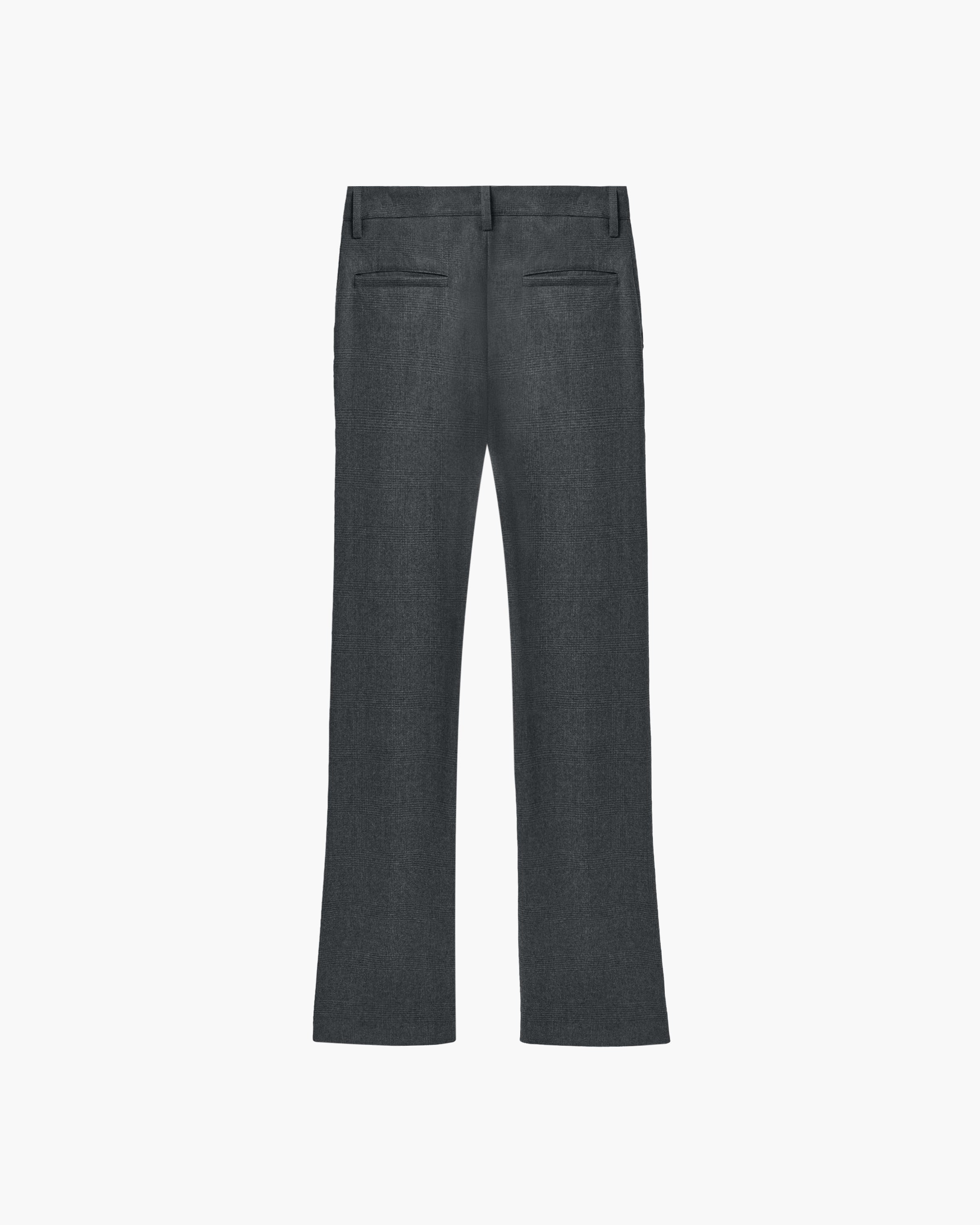 'ZVON' WOOL STUDDED SUIT PANTS – CHECKED GREY