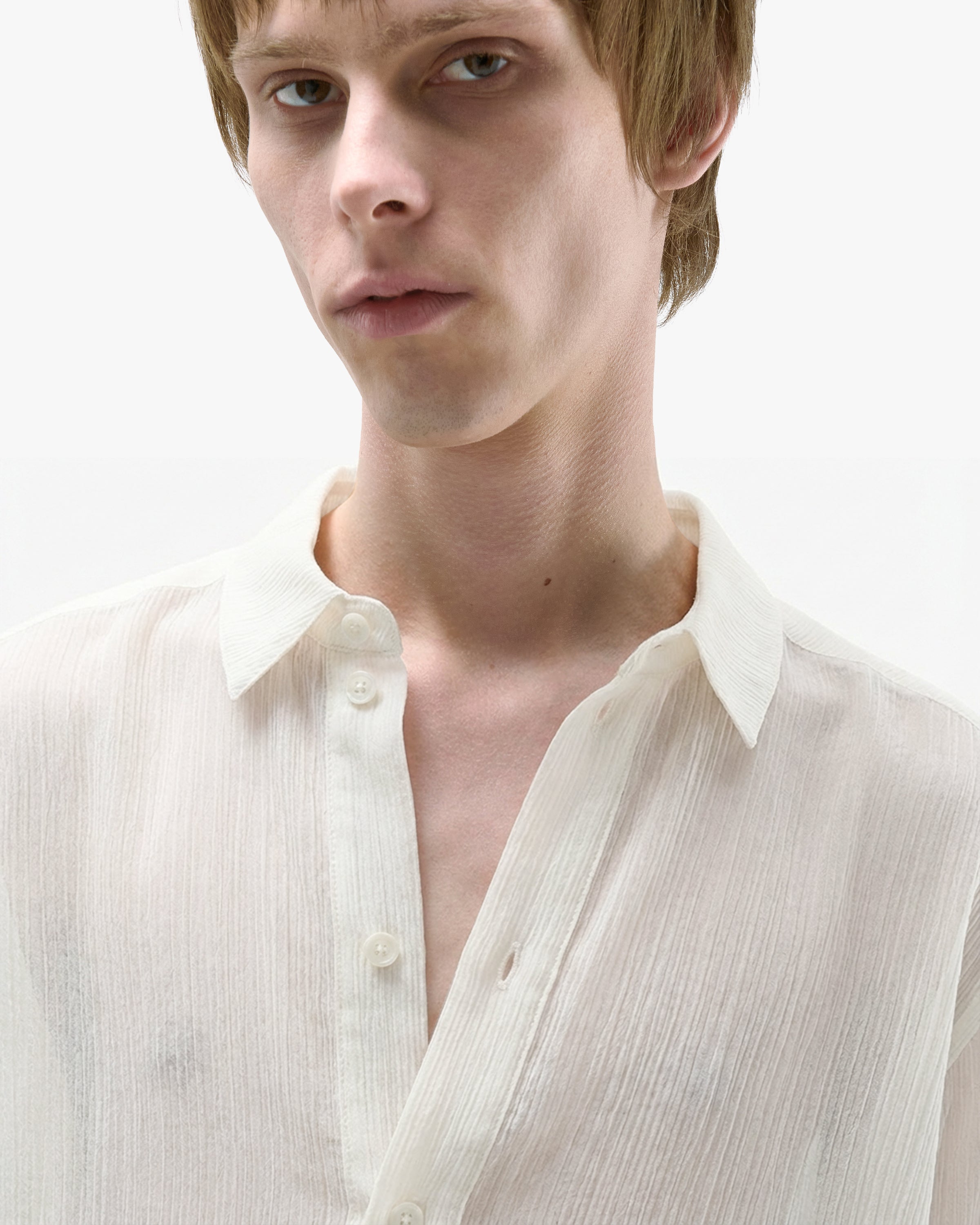 'KORVIN' SHEER SHIRT – AGED WHITE