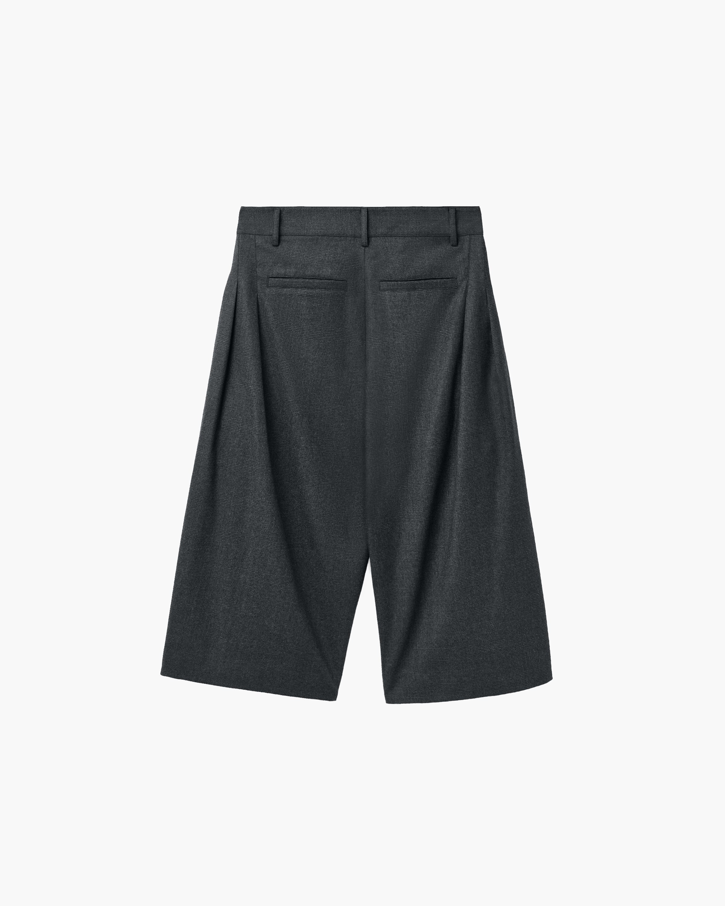 'KROV' WOOL BERMUDA – CHECKED GREY