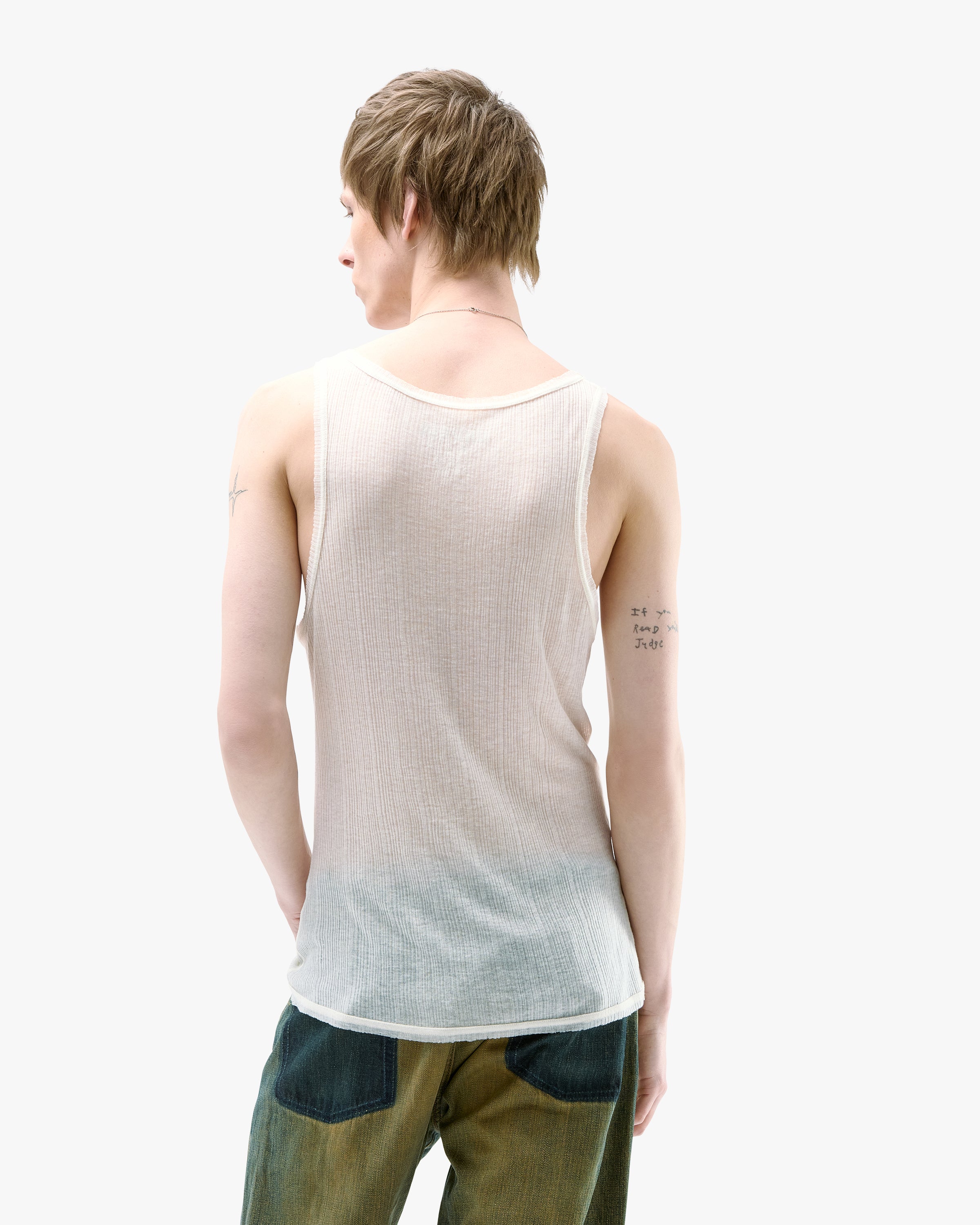 'SVARN' SHEER TANKTOP – AGED WHITE