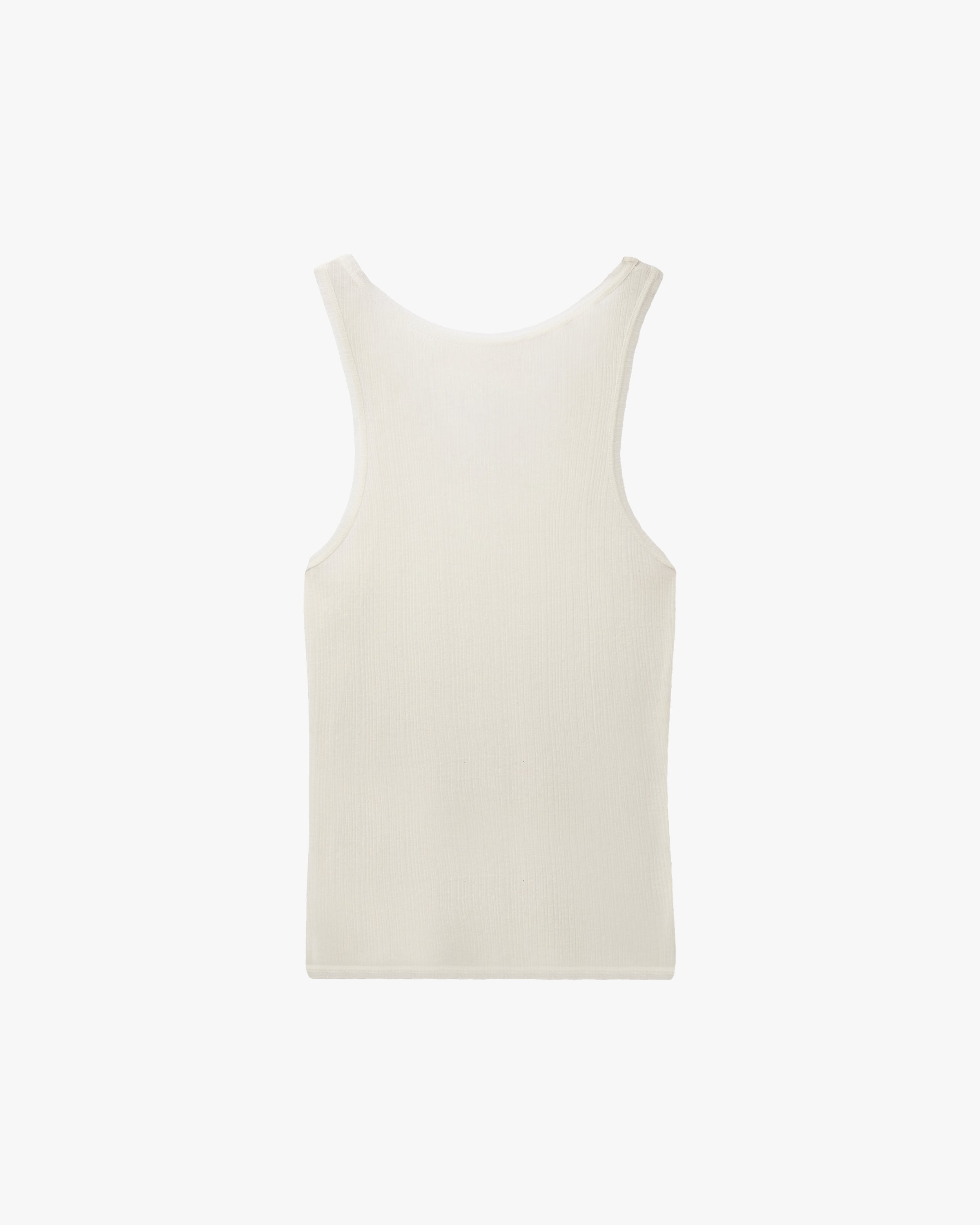 'SVARN' SHEER TANKTOP – AGED WHITE