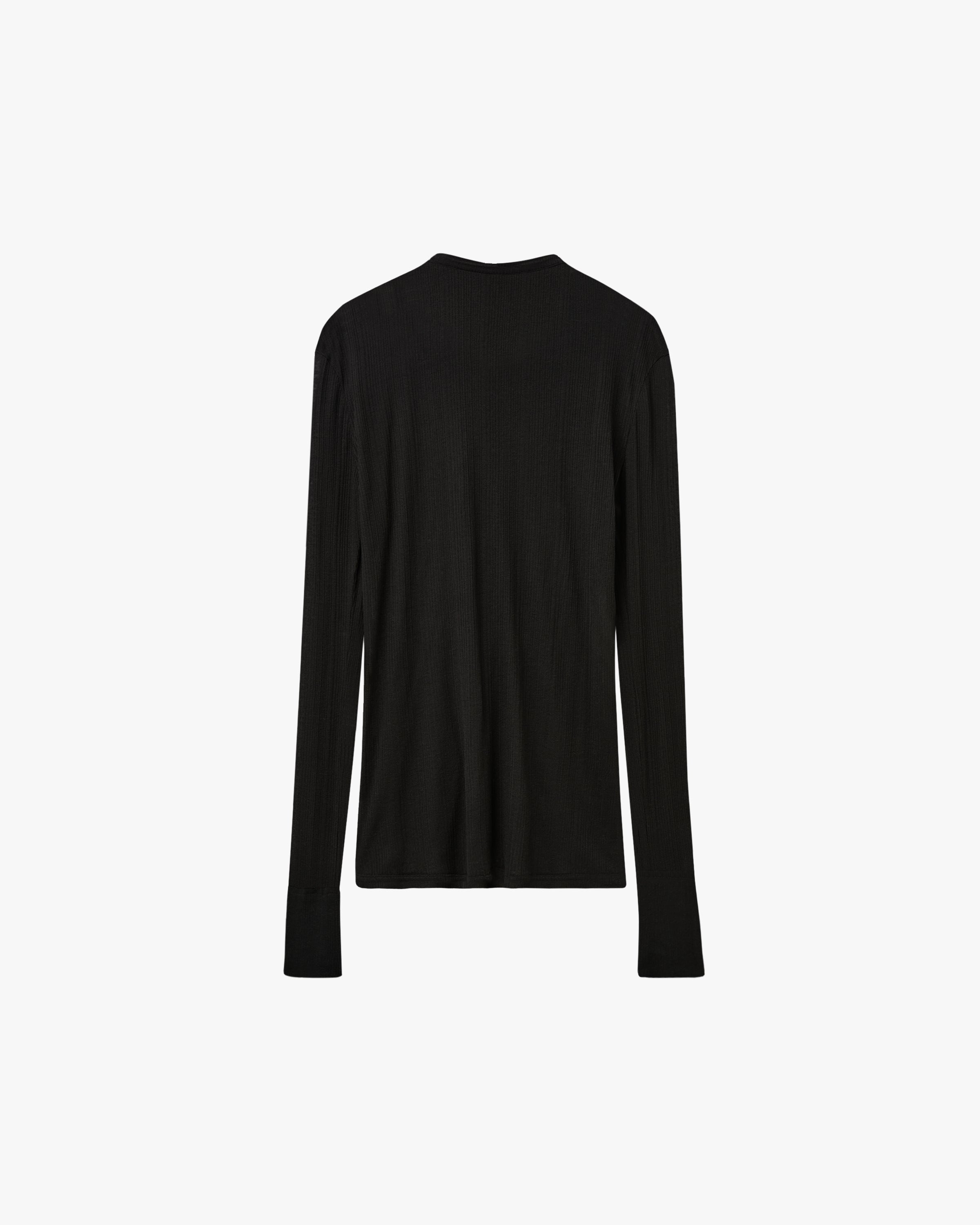 'LAVIN' SHEER LONGSLEEVE – BLACK
