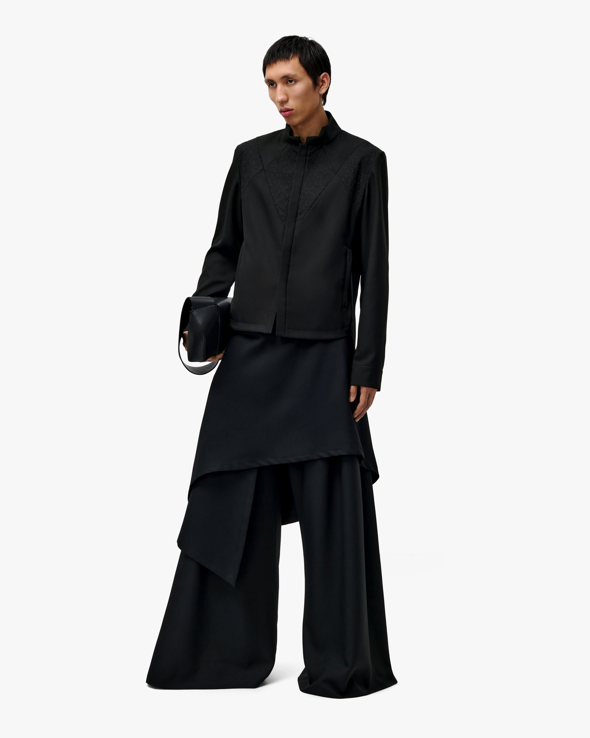 'NURI' EMBROIDERED OVERSHIRT JACKET – BLACK