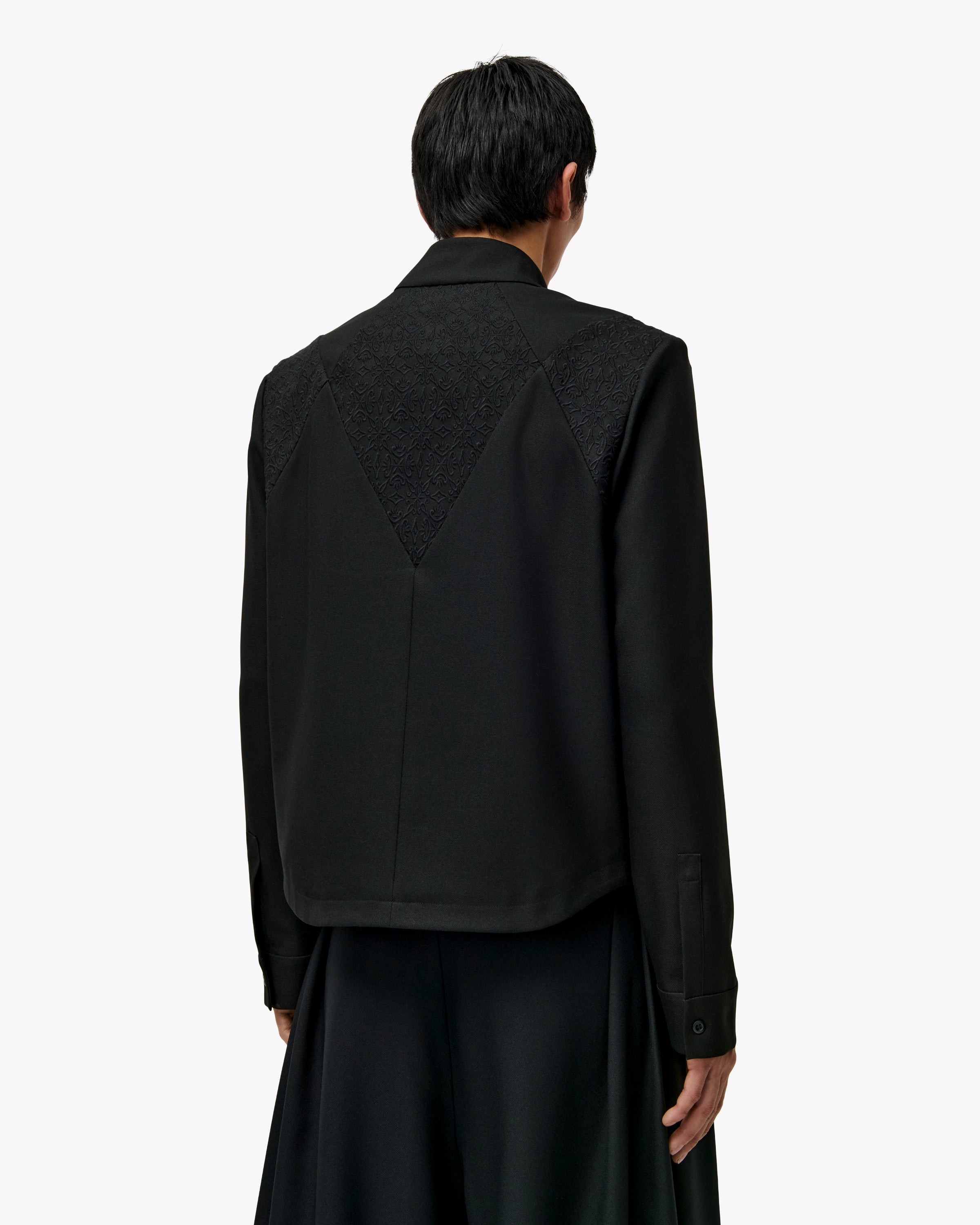 'NURI' EMBROIDERED OVERSHIRT JACKET – BLACK