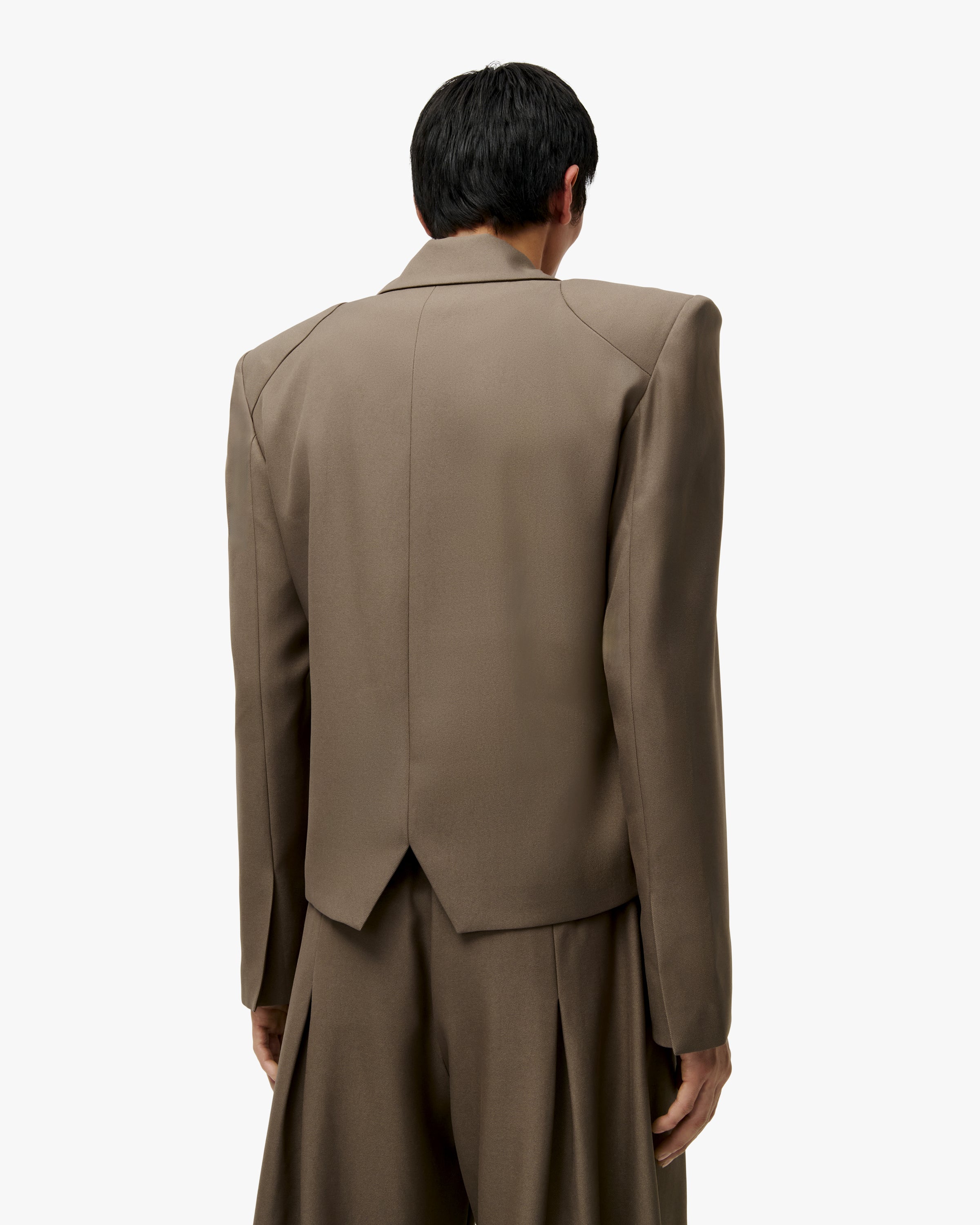 'HAMZA' TWILL KIMONO BLAZER - TAN