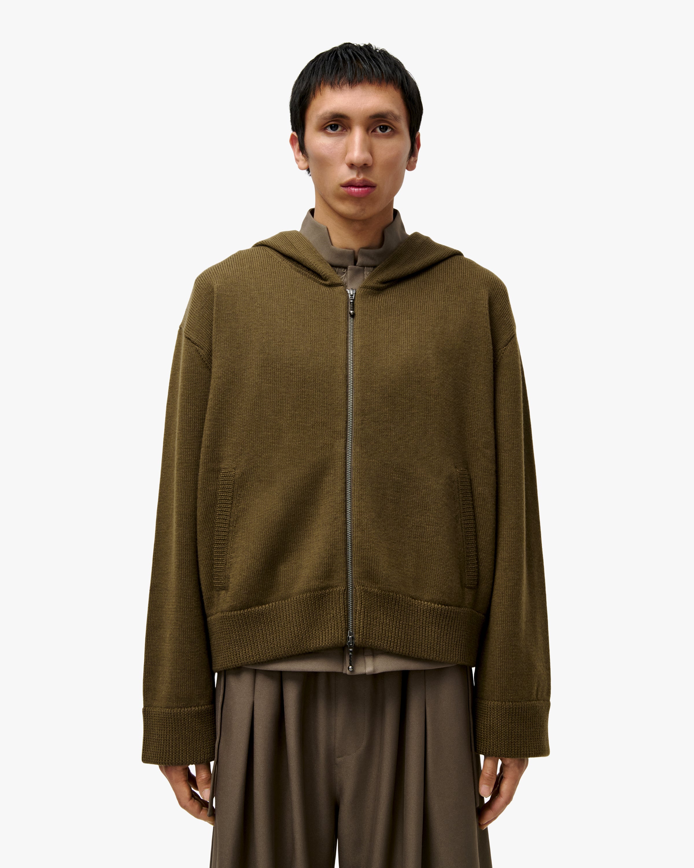 'DJAMAL' MERINO KNIT ZIPPER – TAN