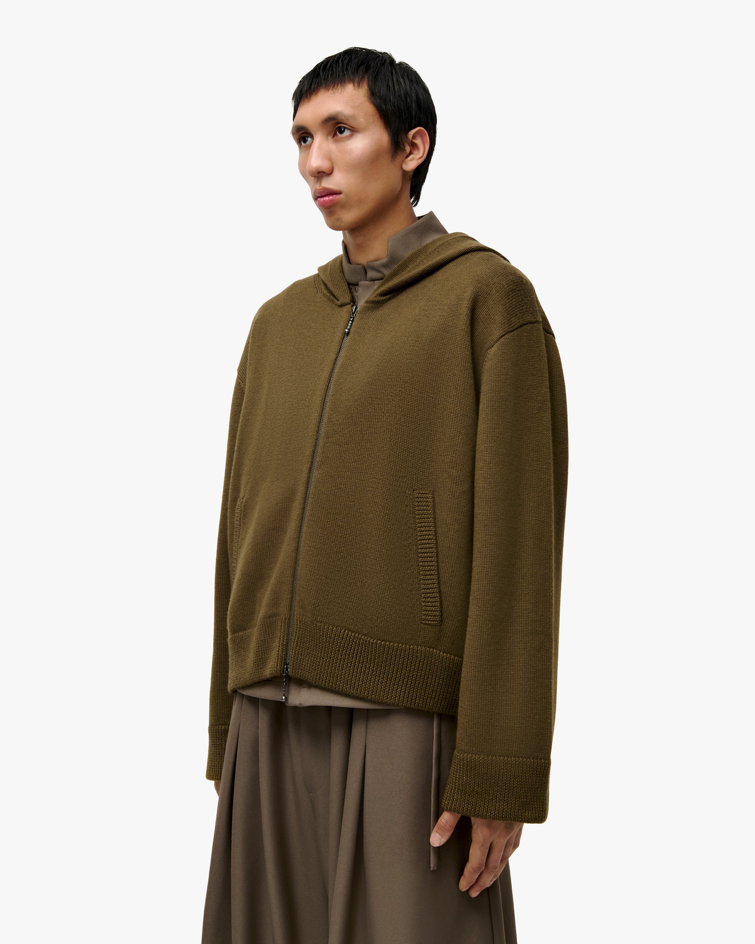 'DJAMAL' MERINO KNIT ZIPPER – TAN