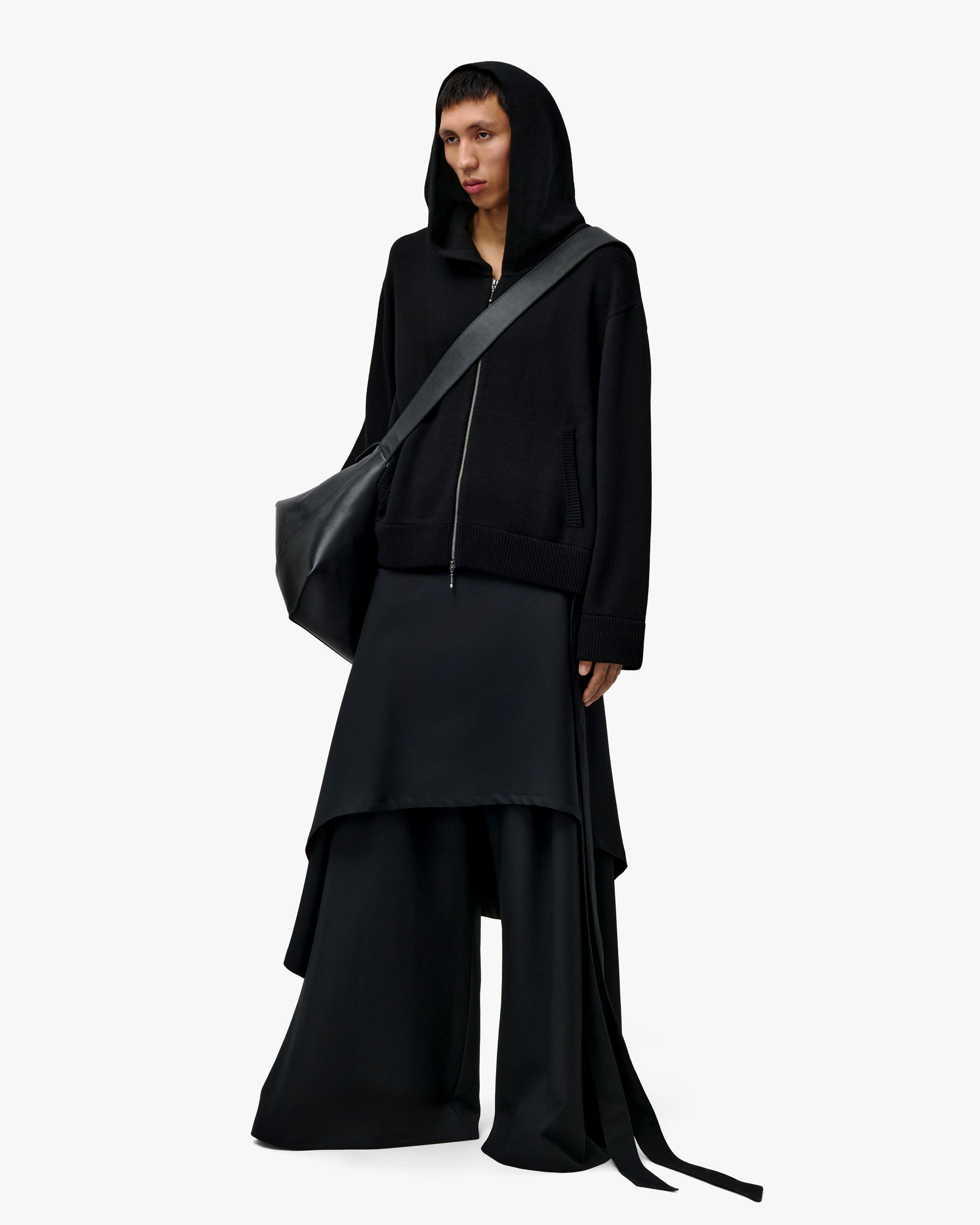 'DJAMAL' MERINO KNIT ZIPPER – BLACK