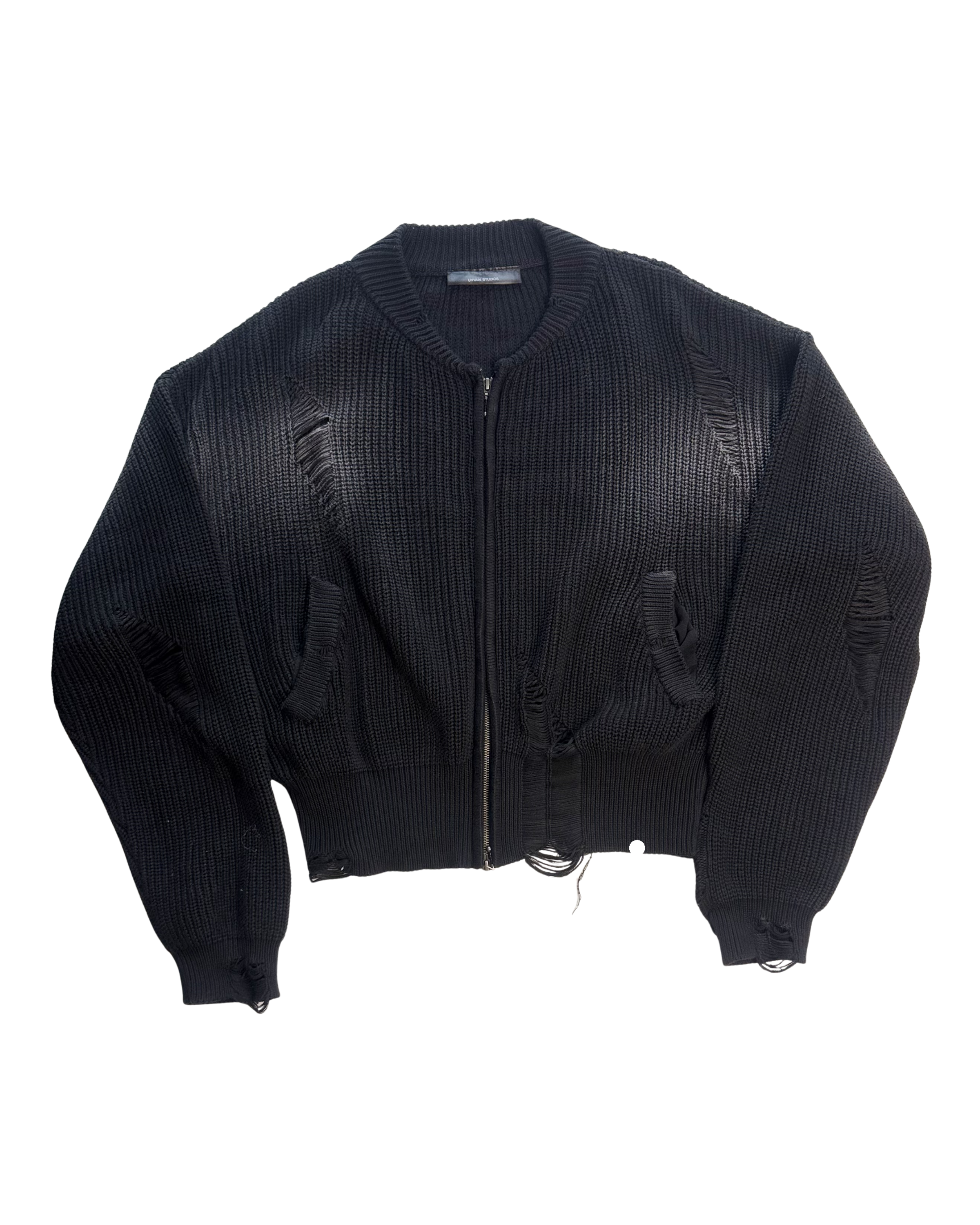 019 KNIT BOMBER – SUNFADED BLACK