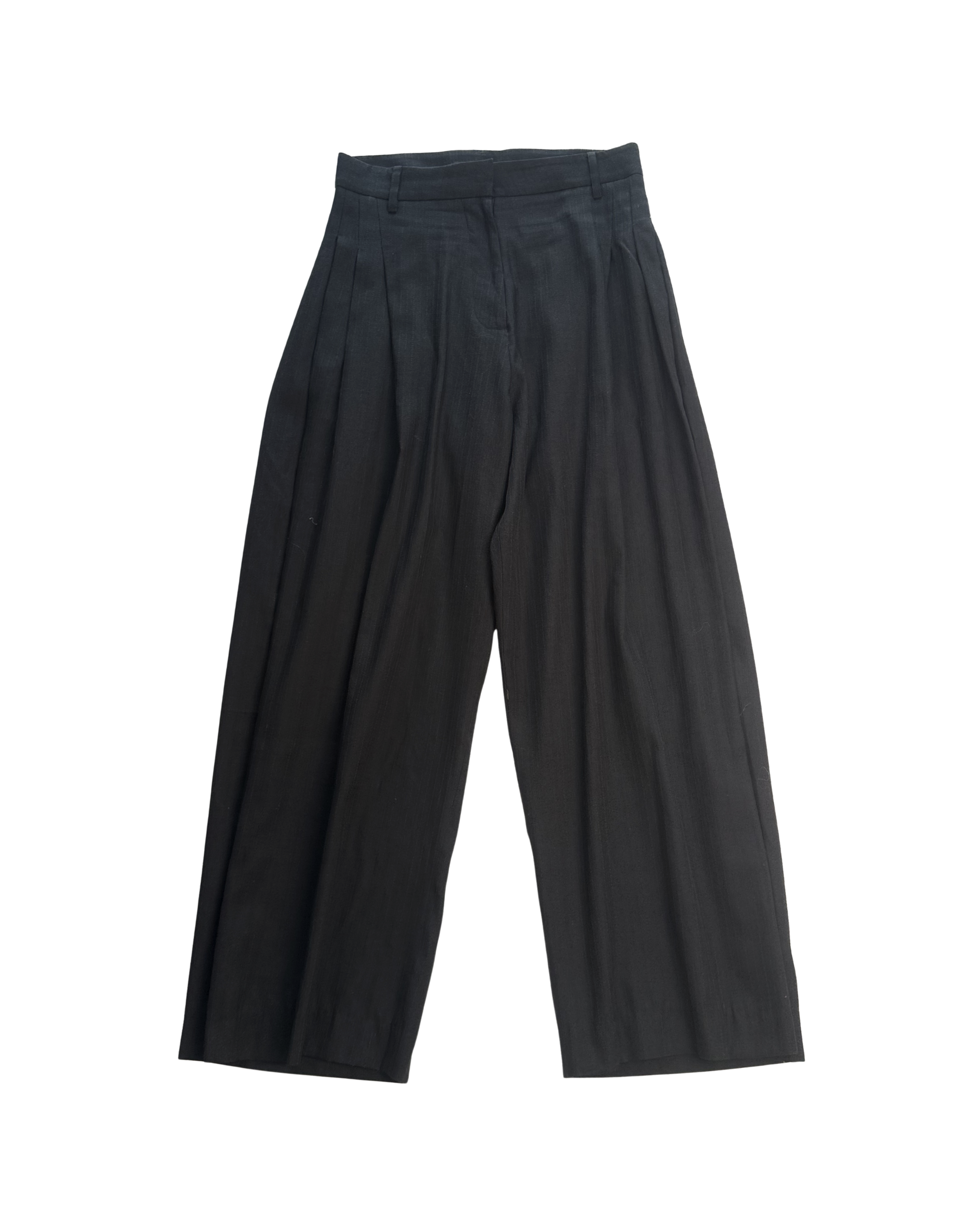 058 SIDE PLEATED SUIT PANTS – BLACK
