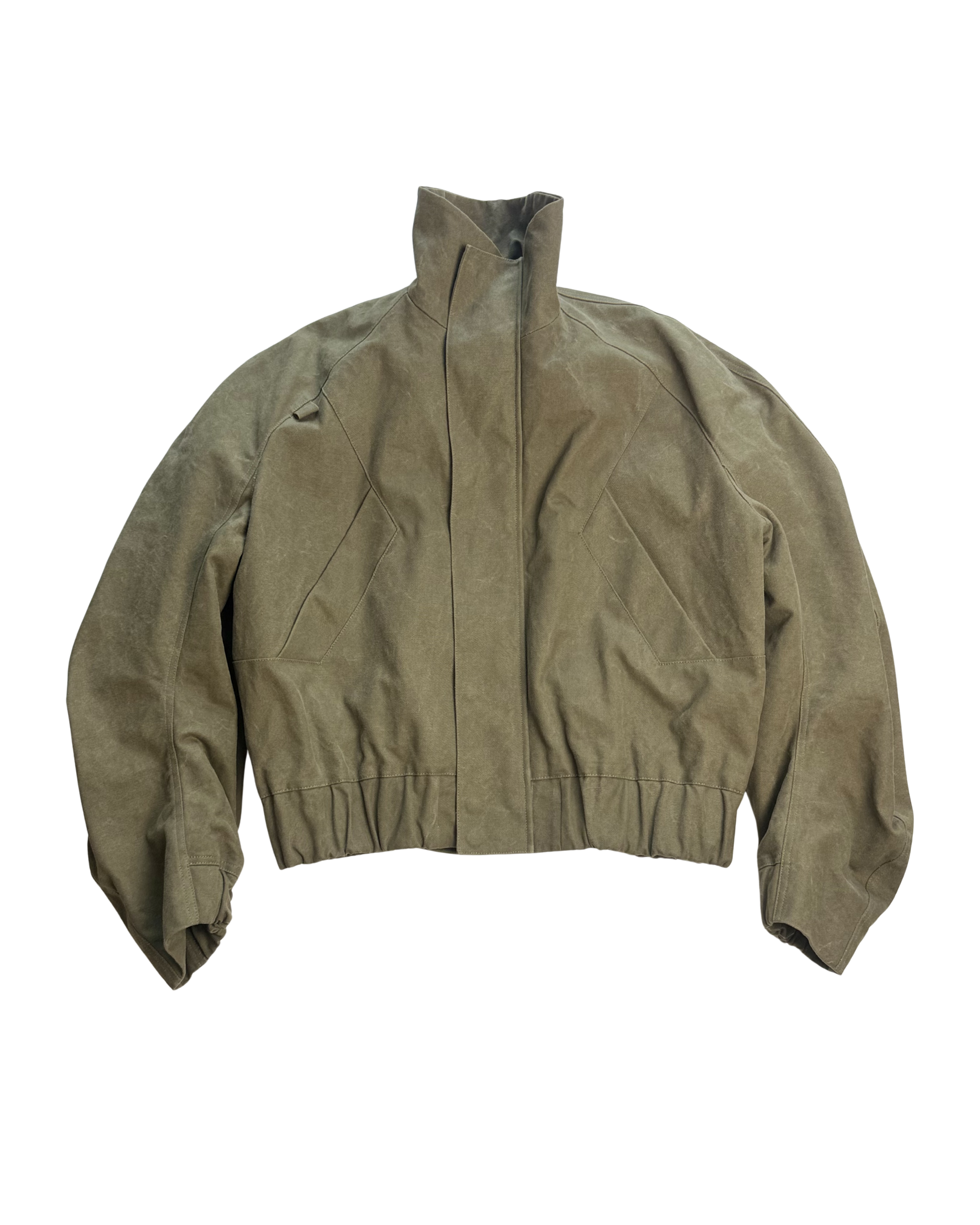 076 CANVAS BOMBER – OLIVE